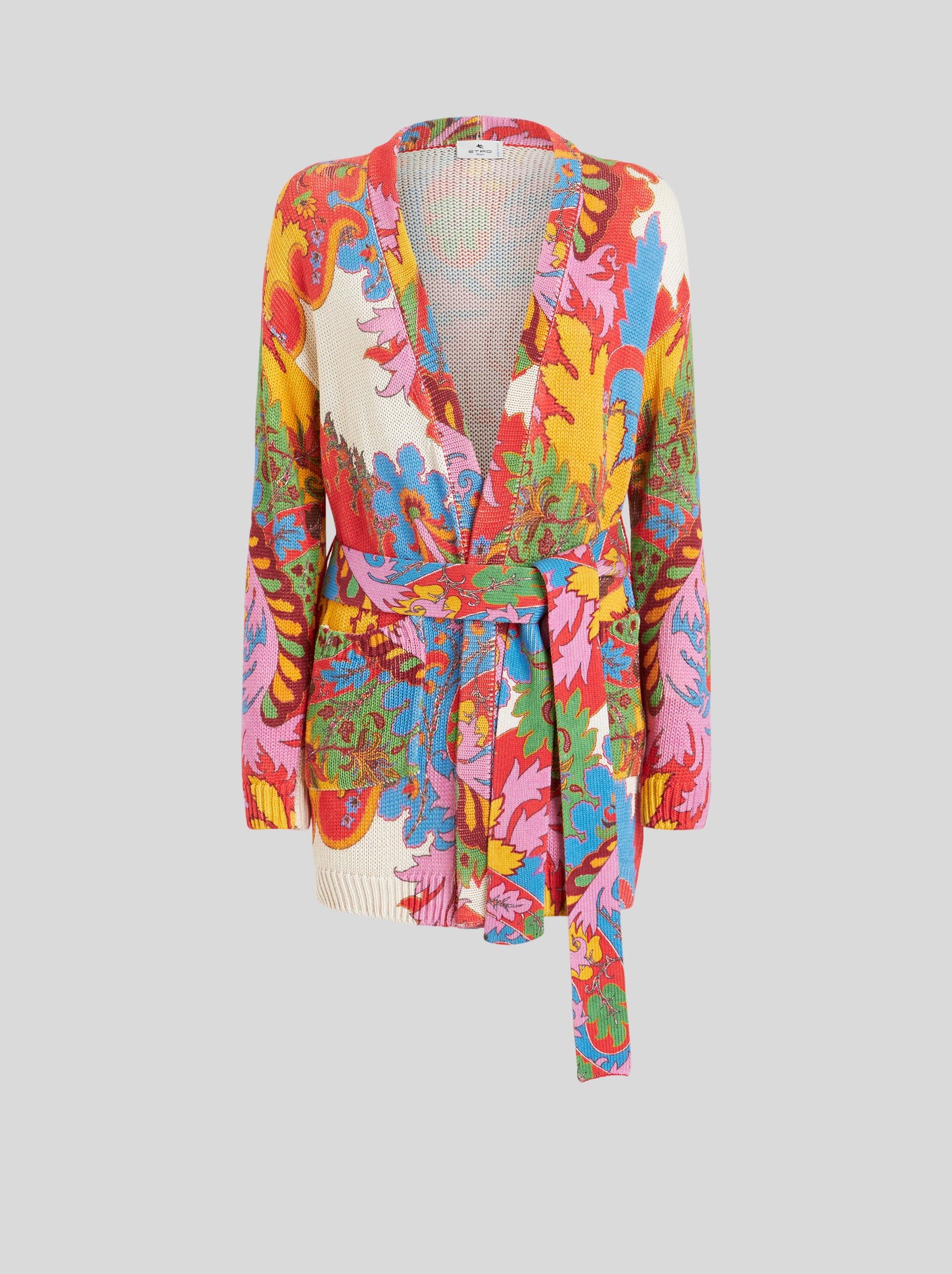PAISLEY SILK AND LINEN CARDIGAN - 1