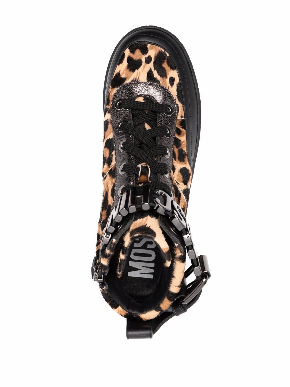 leopard-print logo high-top sneakers - 4