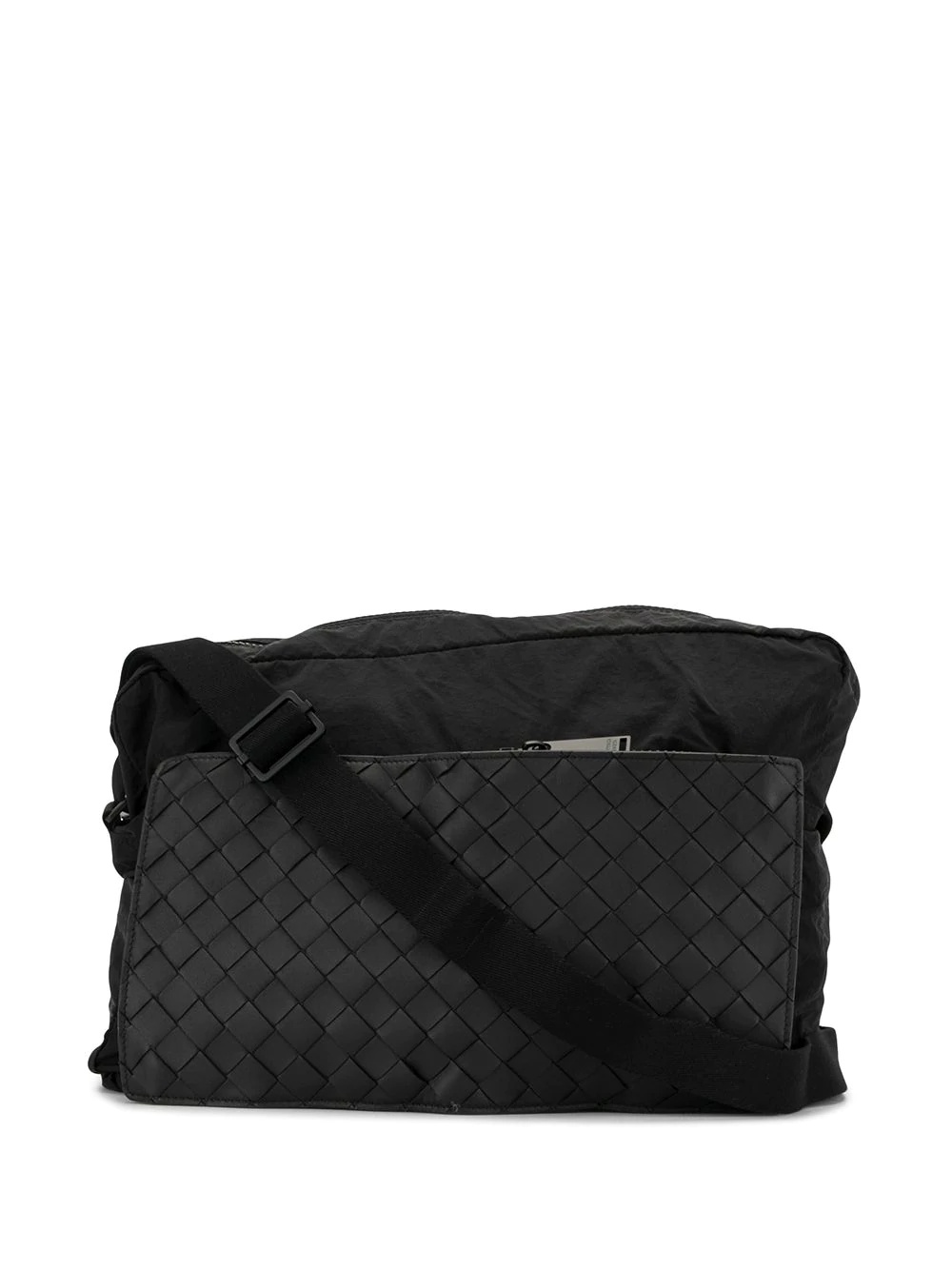 intrecciato weave pocket messenger bag - 1