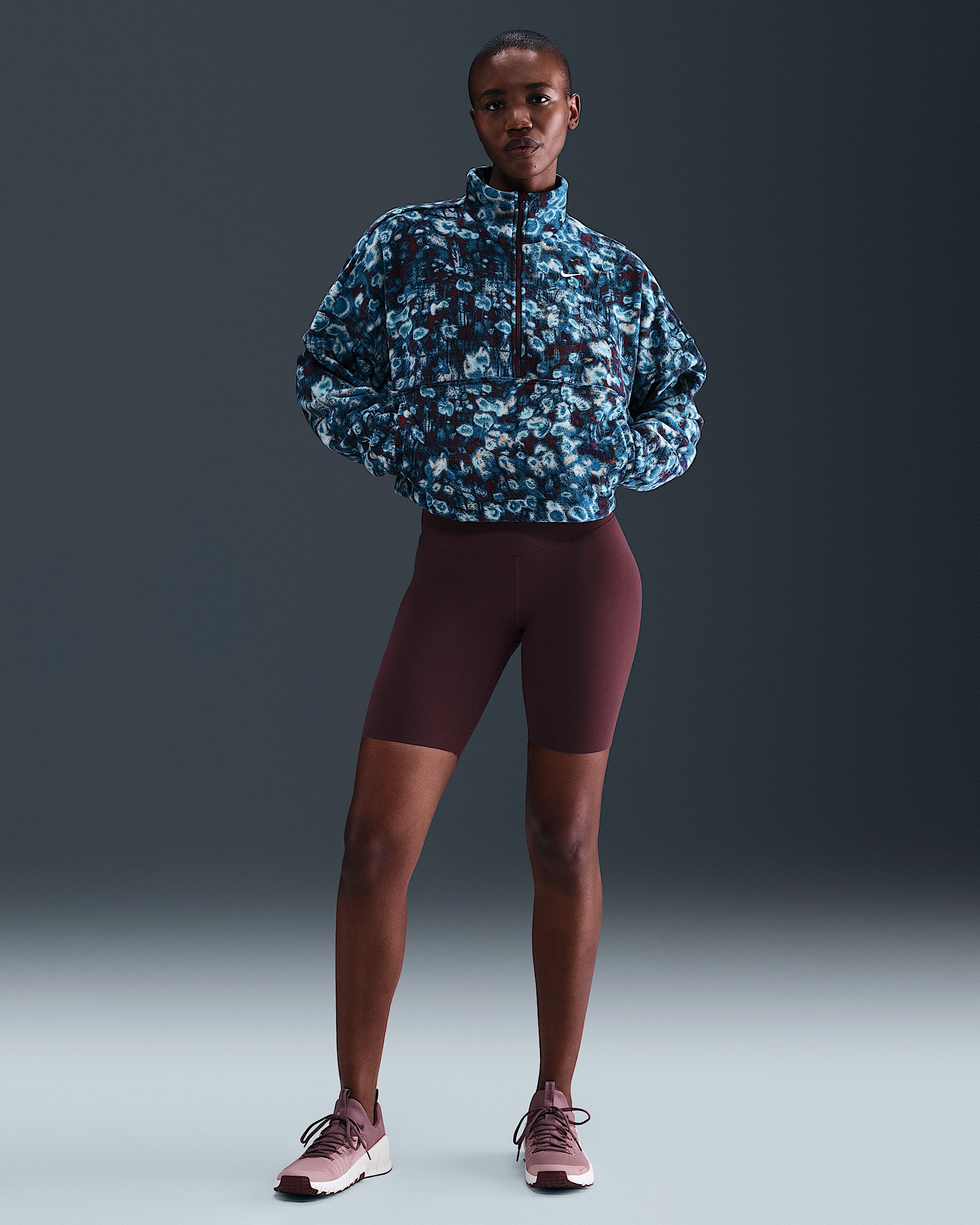 Nike One Women's Therma-FIT Oversized 1/2-Zip Fleece Top - 4