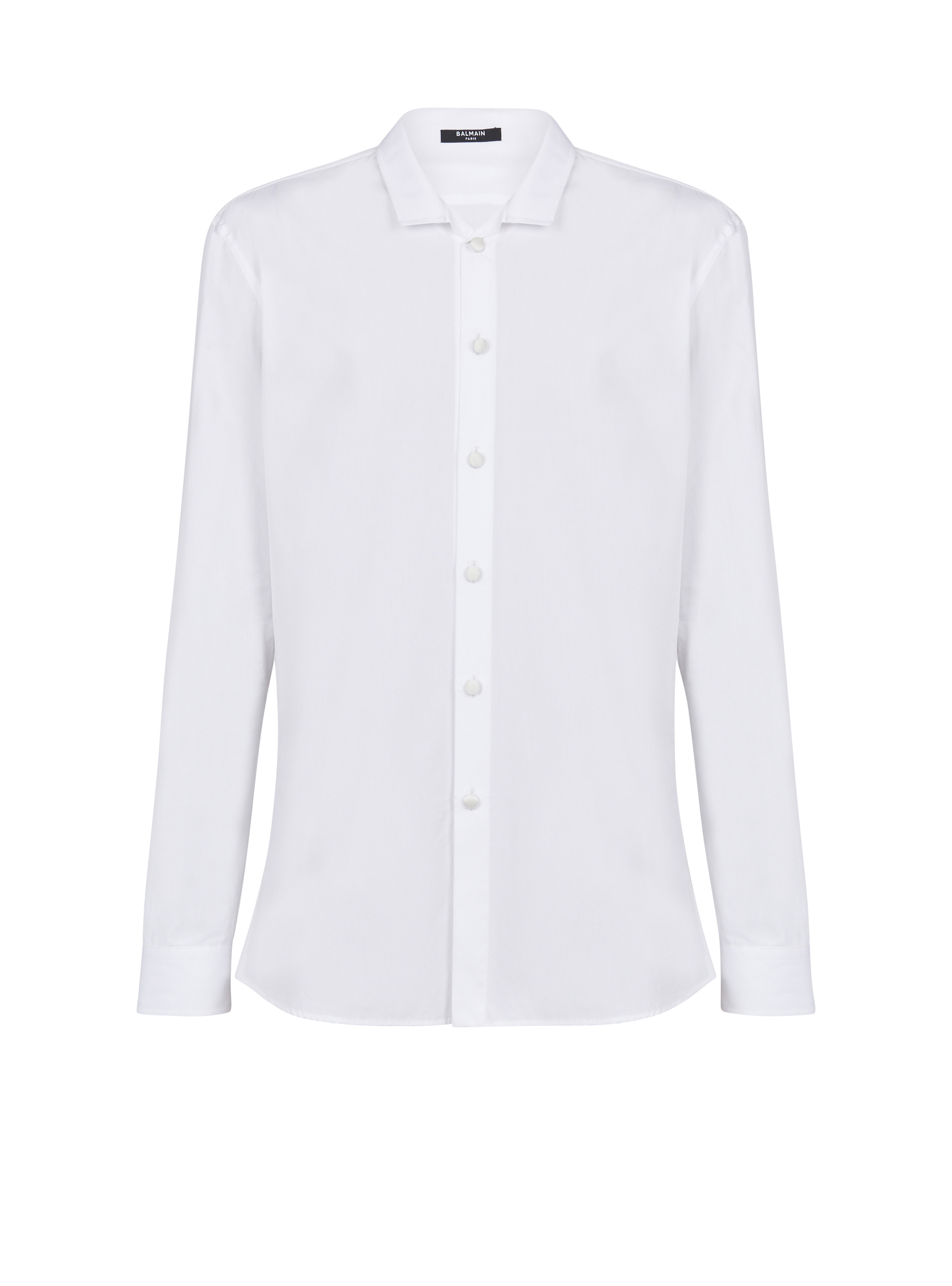 Cotton shirt with satin-covered buttons - 1