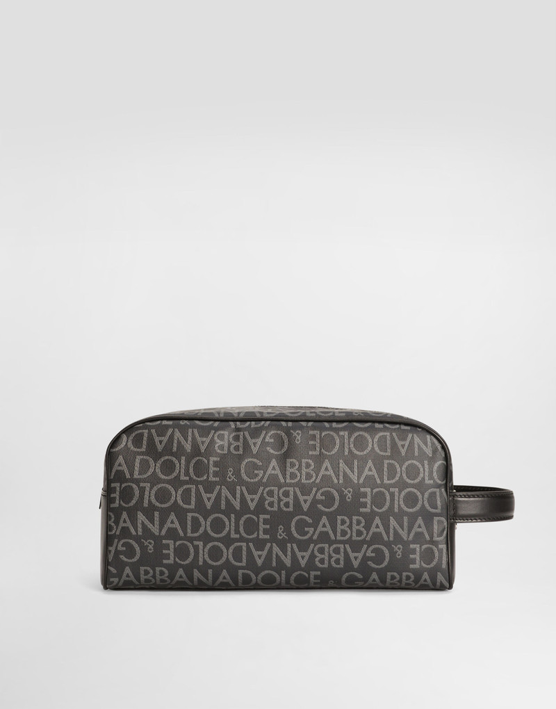 Coated jacquard toiletry bag 3