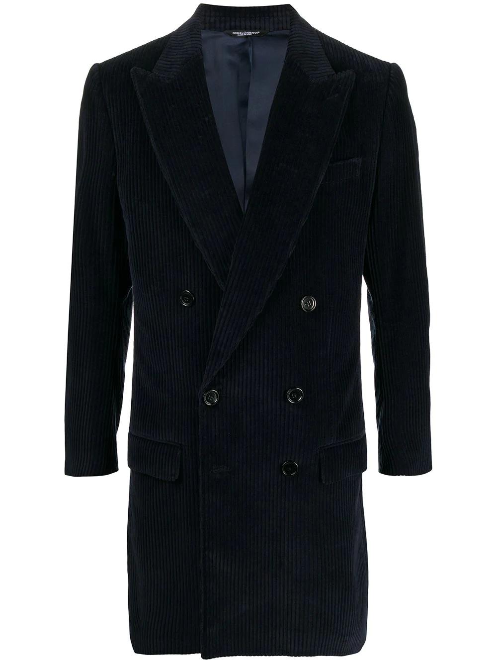 double-breasted tailored coat - 1