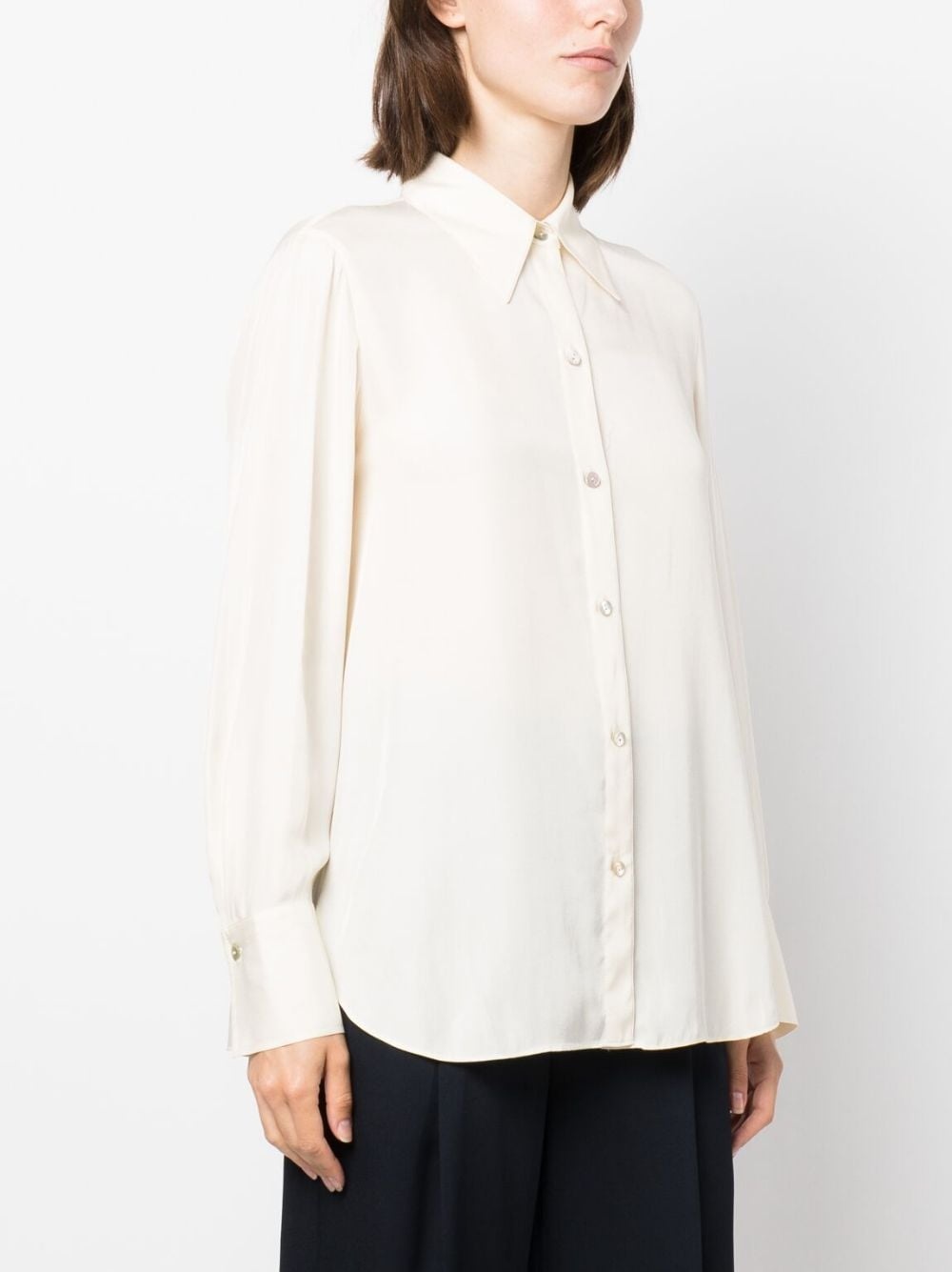 pointed-collar long-sleeve shirt - 3