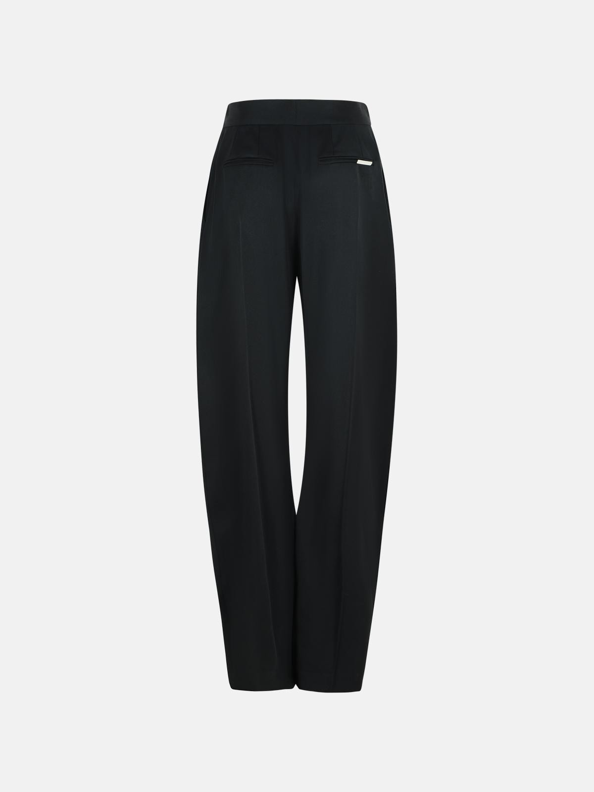 'GARY' LONG BLACK VIRGIN WOOL PANTS - 3