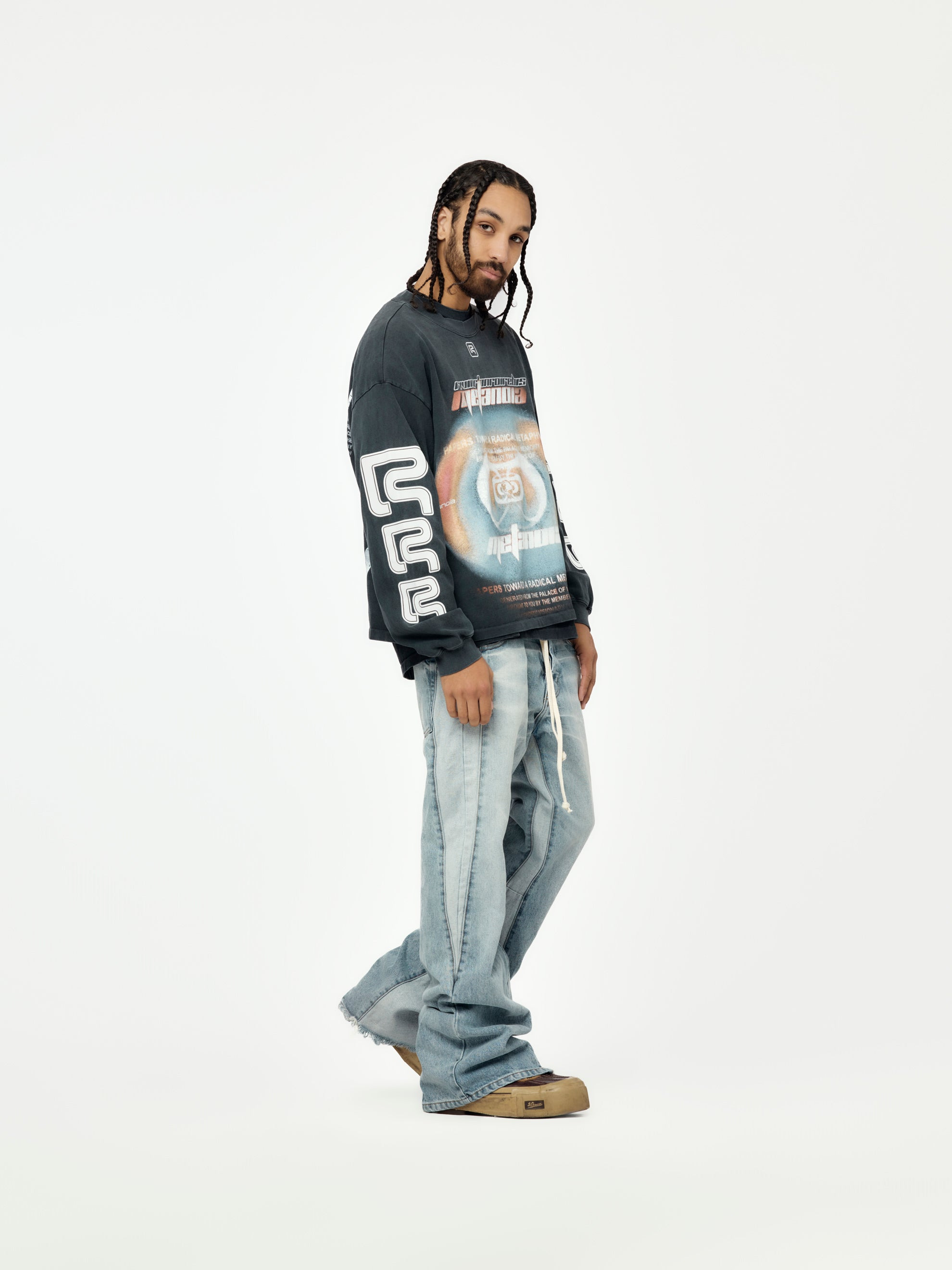 DIVINITY PAPER GARDEN LS TEE (FADED BLACK) - 5