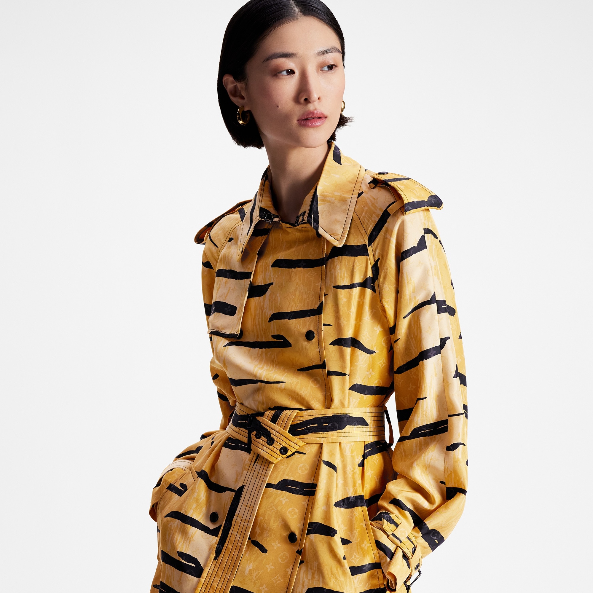 Tiger Print Trench Coat - 4