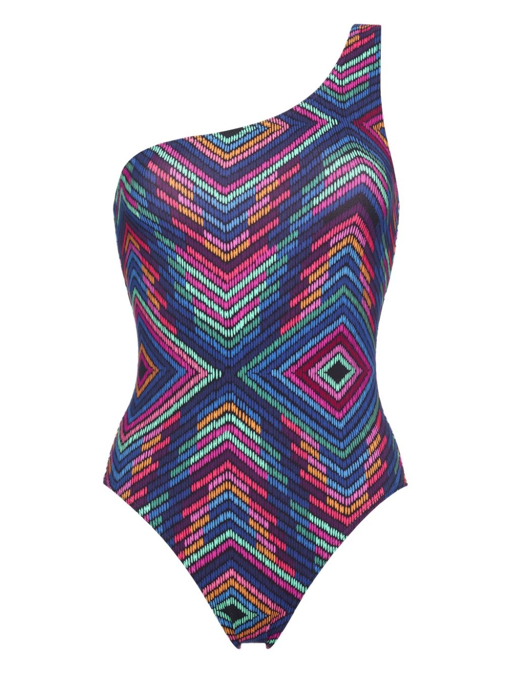 Multicolore one-shoulder swimsuit - 1