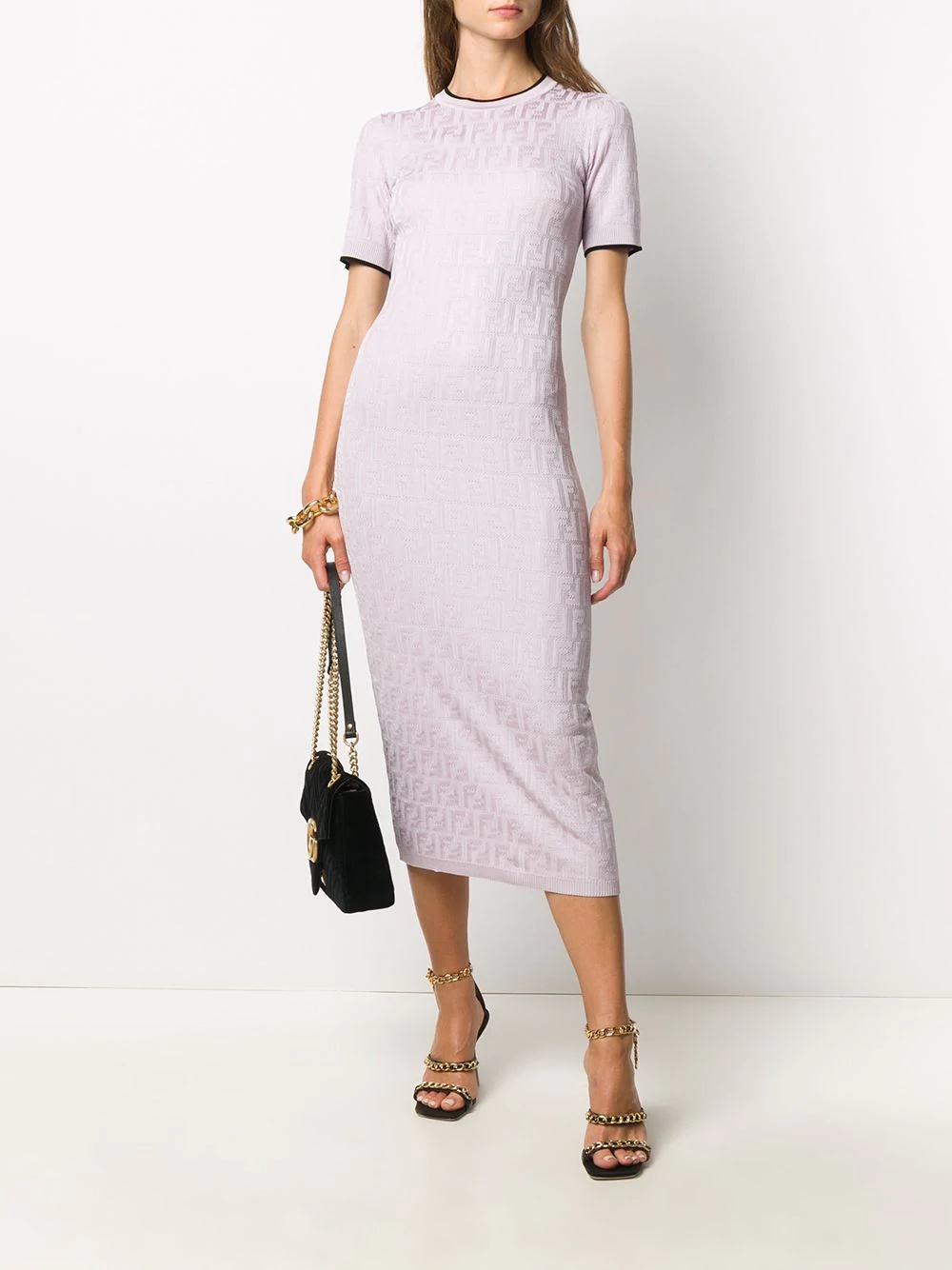 FF-motif midi  knitted dress - 2