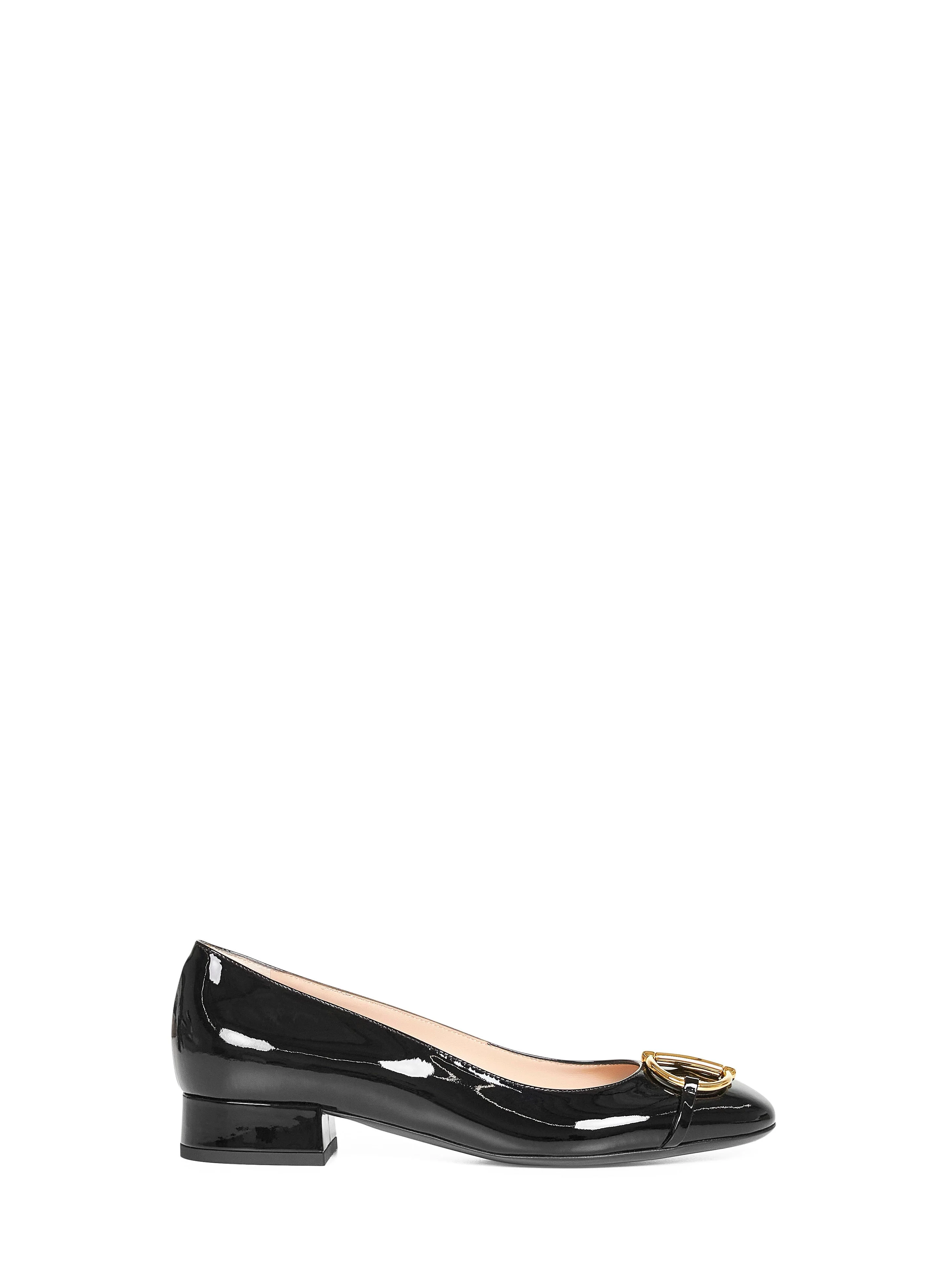 Gucci Women Black Heeled Ballerina Flats With Half Horsebit - 1