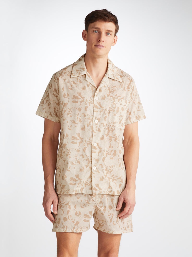Men's Short Pajamas Ledbury 73 Cotton Batiste Sand - 4