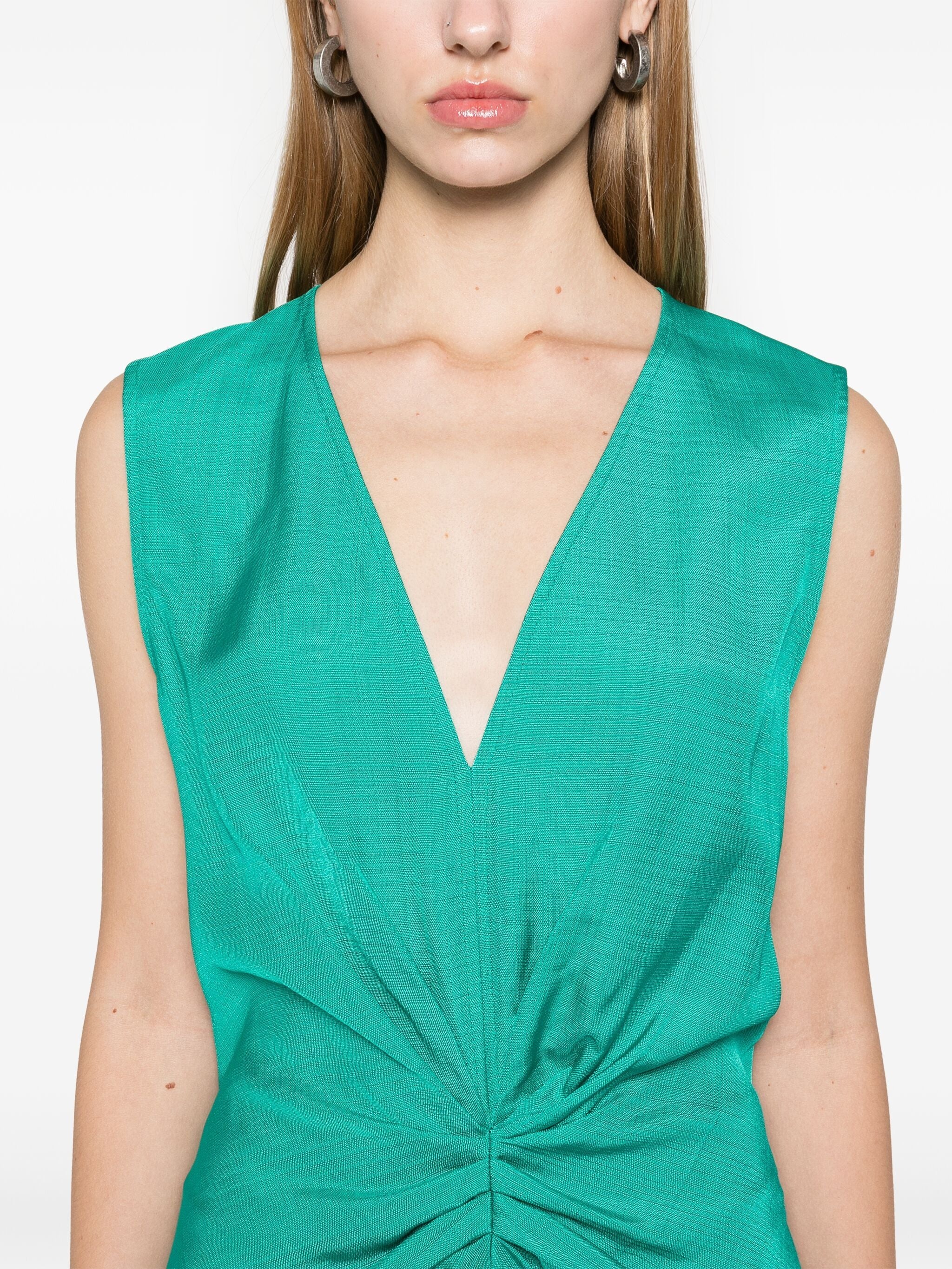 Sleeveless Gathered Midi Dress - 3