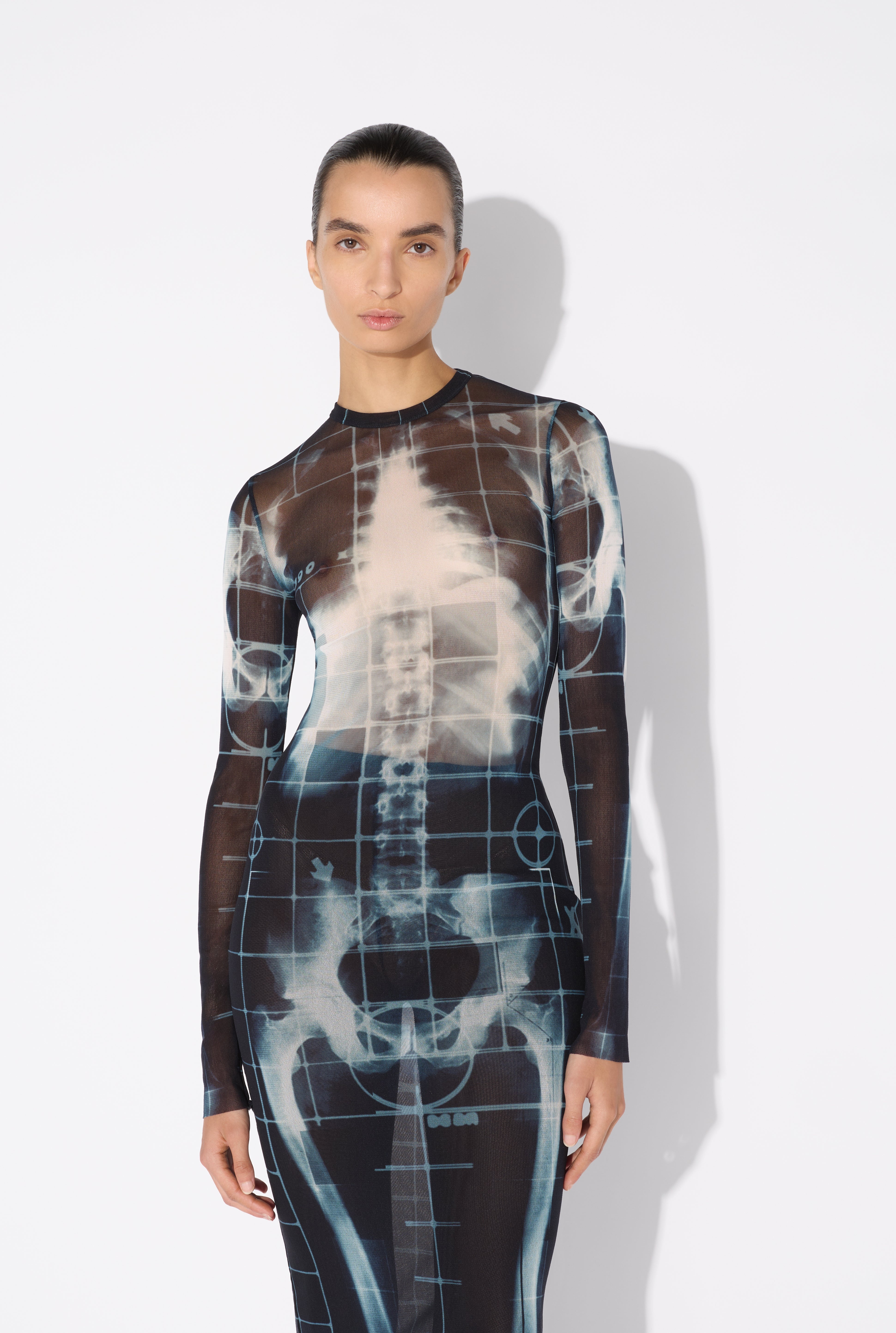 Jean Paul Gaultier THE LONG BLACK SQUELETOR DRESS | REVERSIBLE
