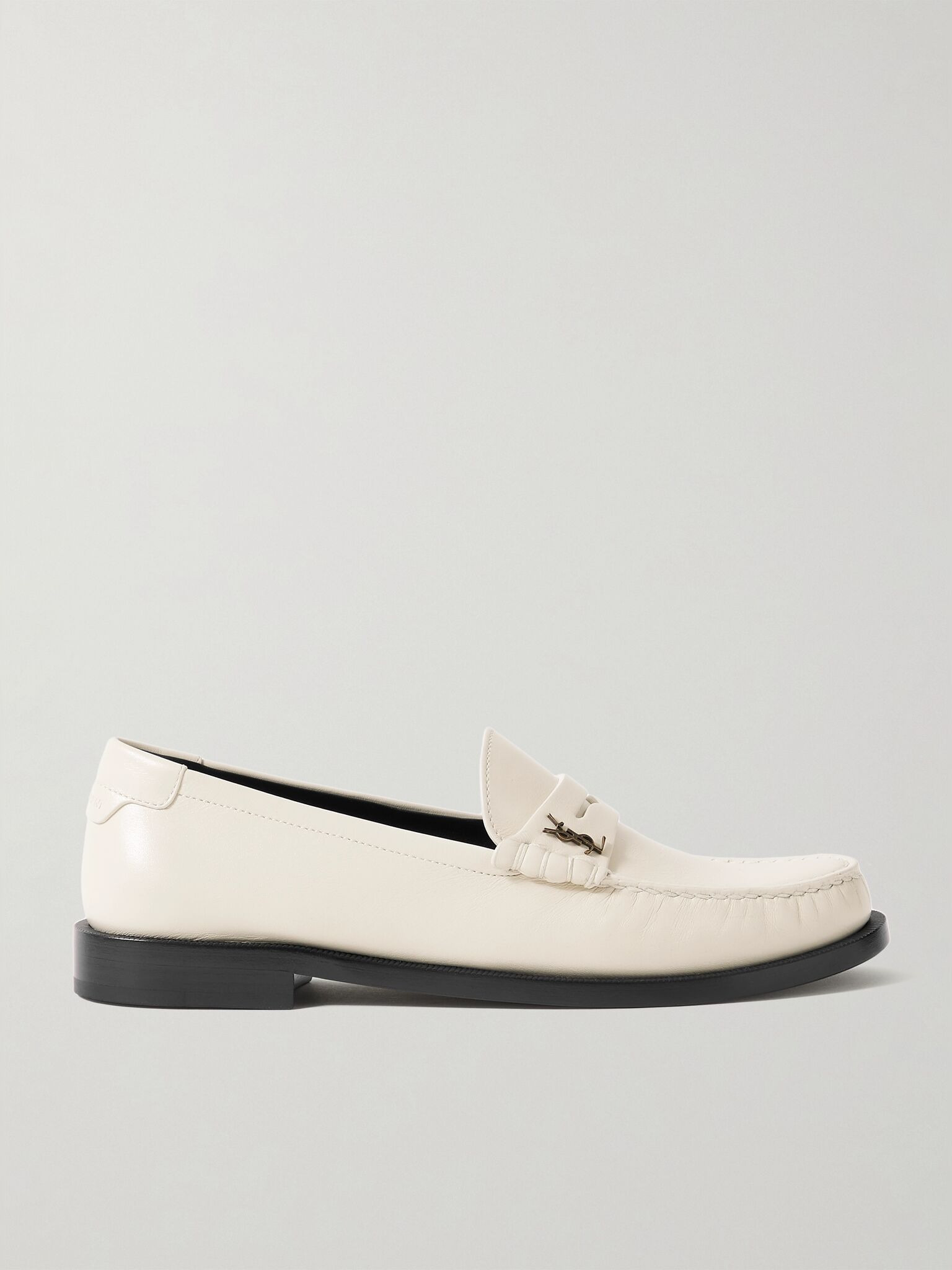 Le Loafer logo-appliquéd leather loafers Off-white - 1