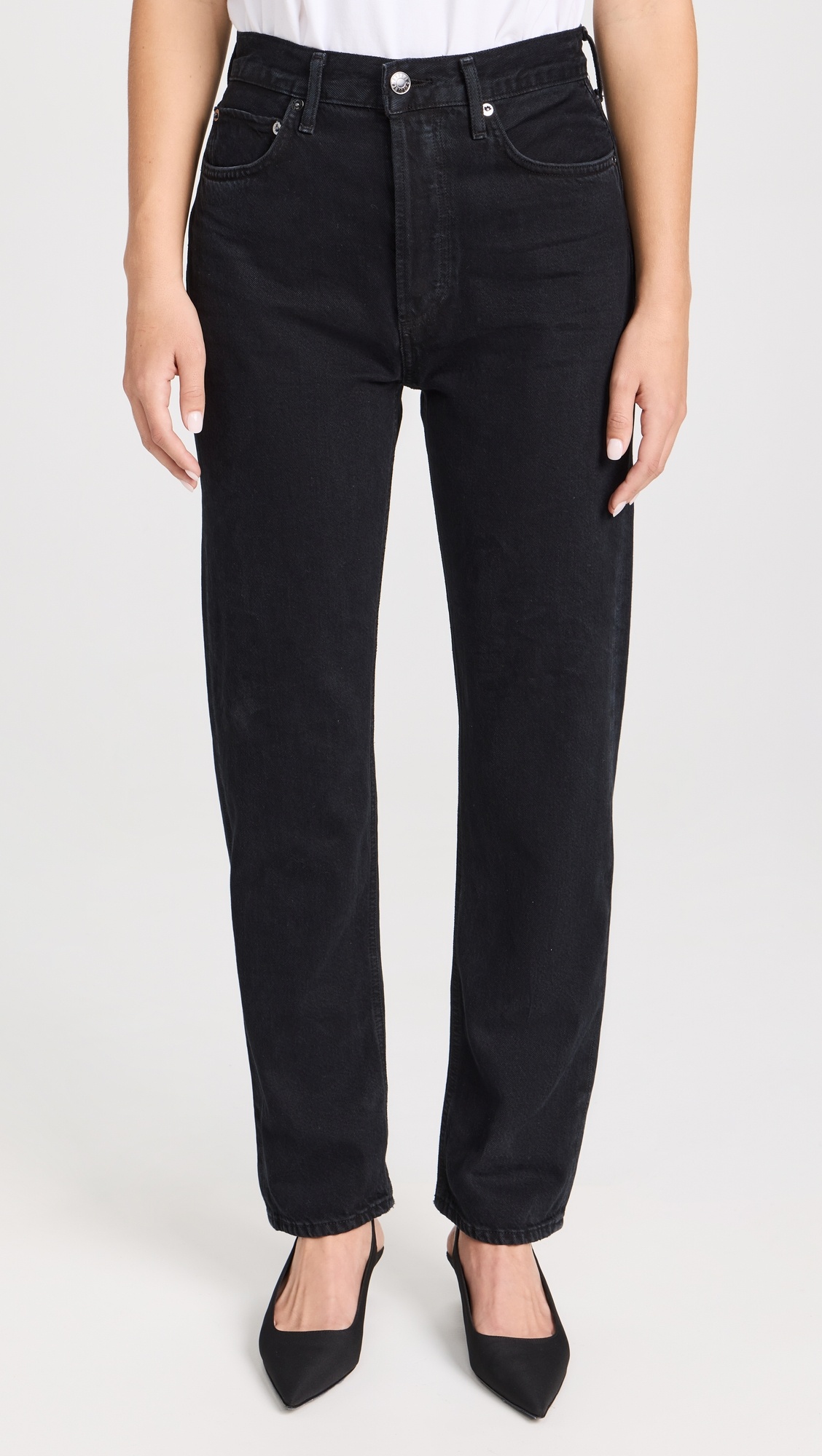 90'S Pinch Waist: High Rise Straight Jeans - 6