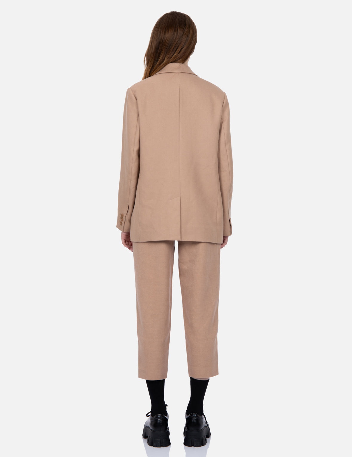 Seagull Embroidery Wool-mix Taper Pants - 6