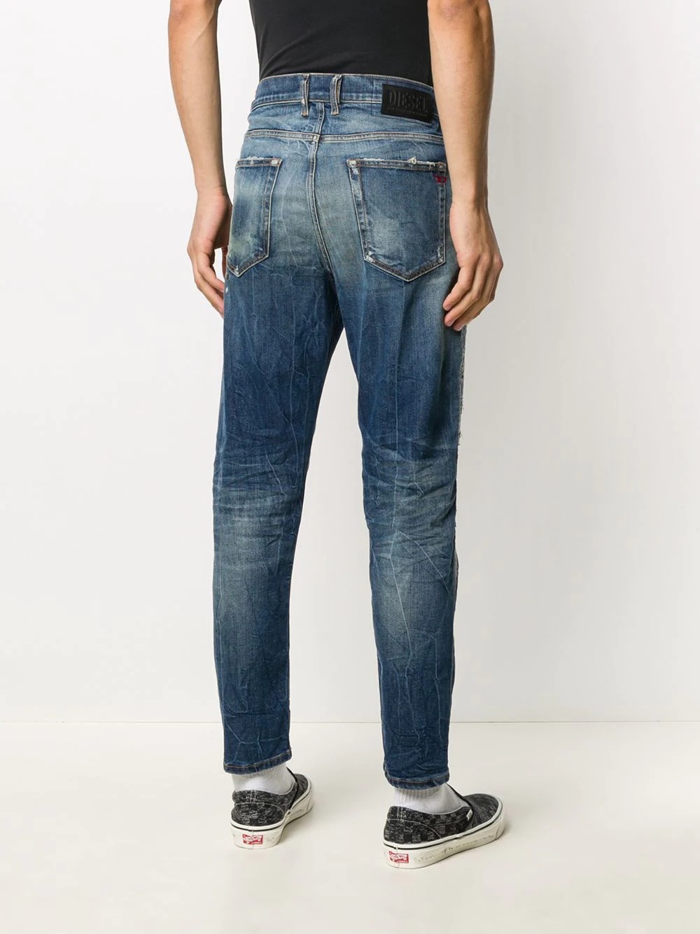 faded straight leg jeans - 3