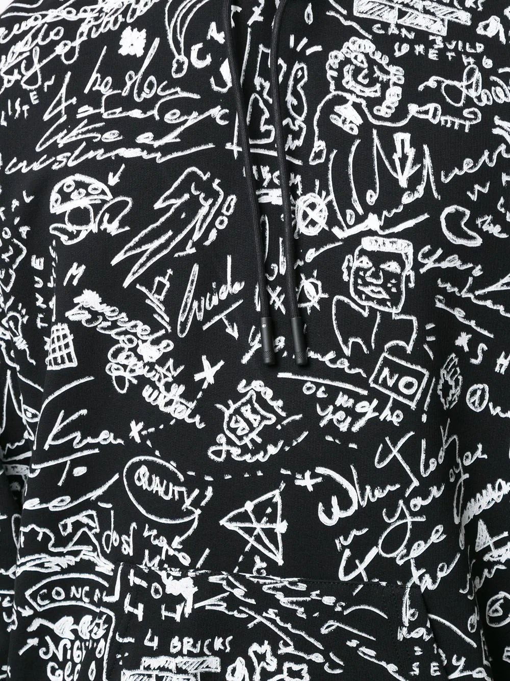 scribble print hoodie - 5