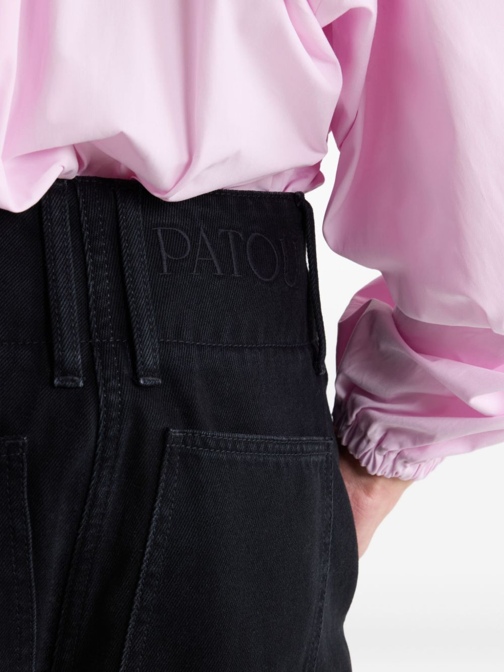 wide waistband denim jeans - 4