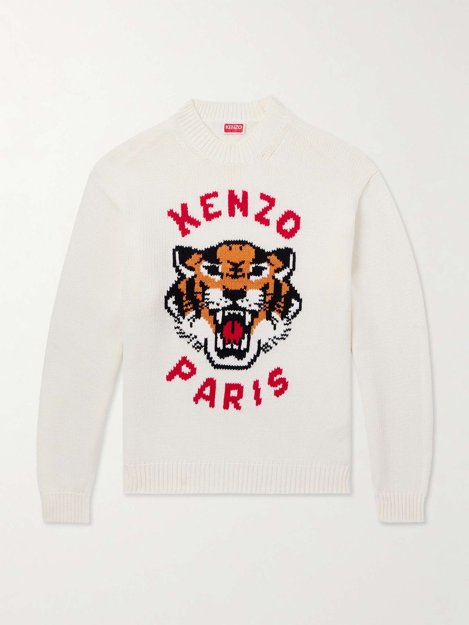 Lucky Tiger Logo-Jacquard Cotton-Blend Sweater - 1