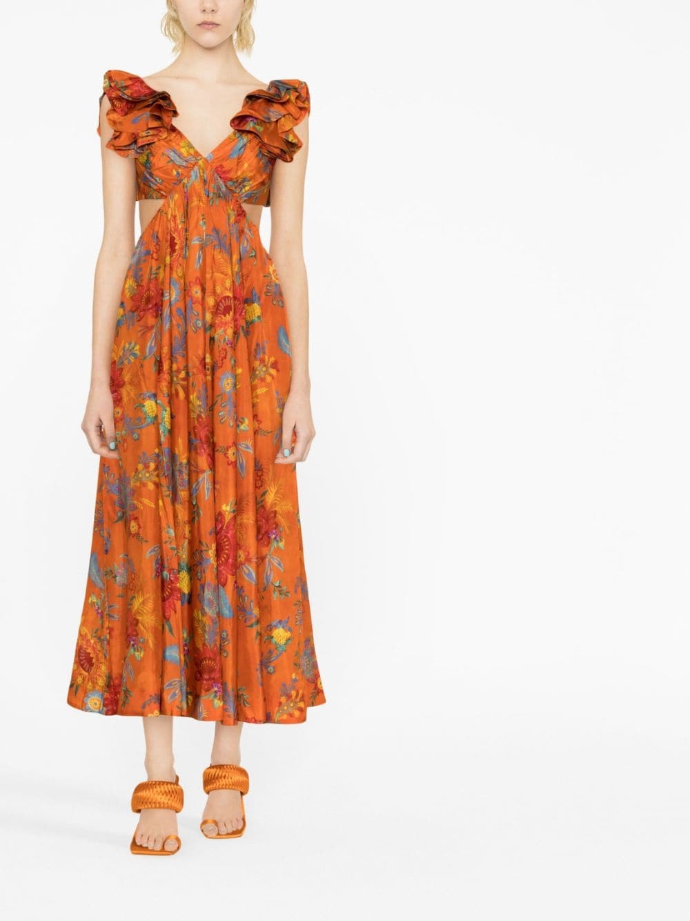 Ginger floral-print silk midi dress - 2