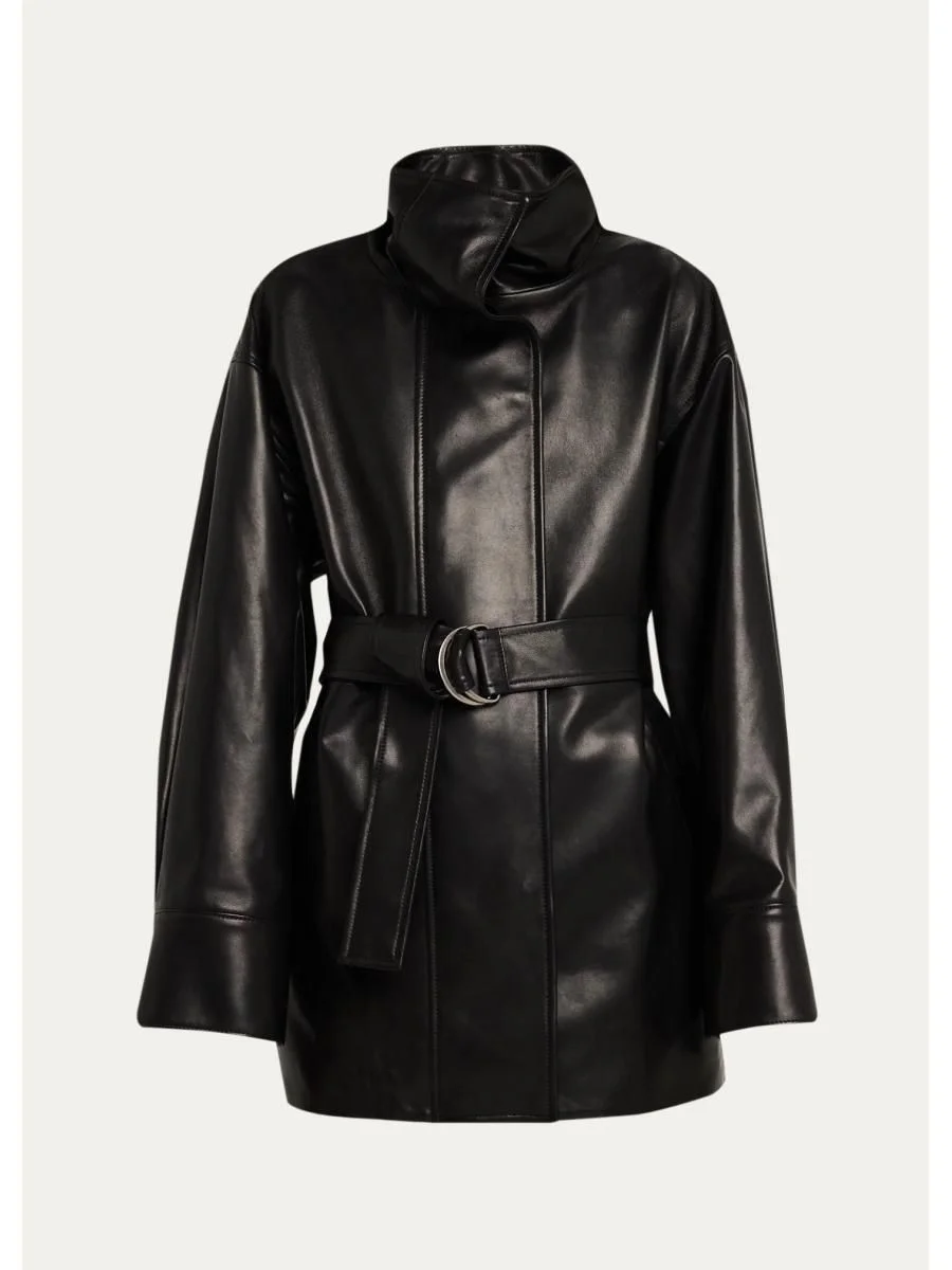 Ellis Belted Leather Jacket - 1