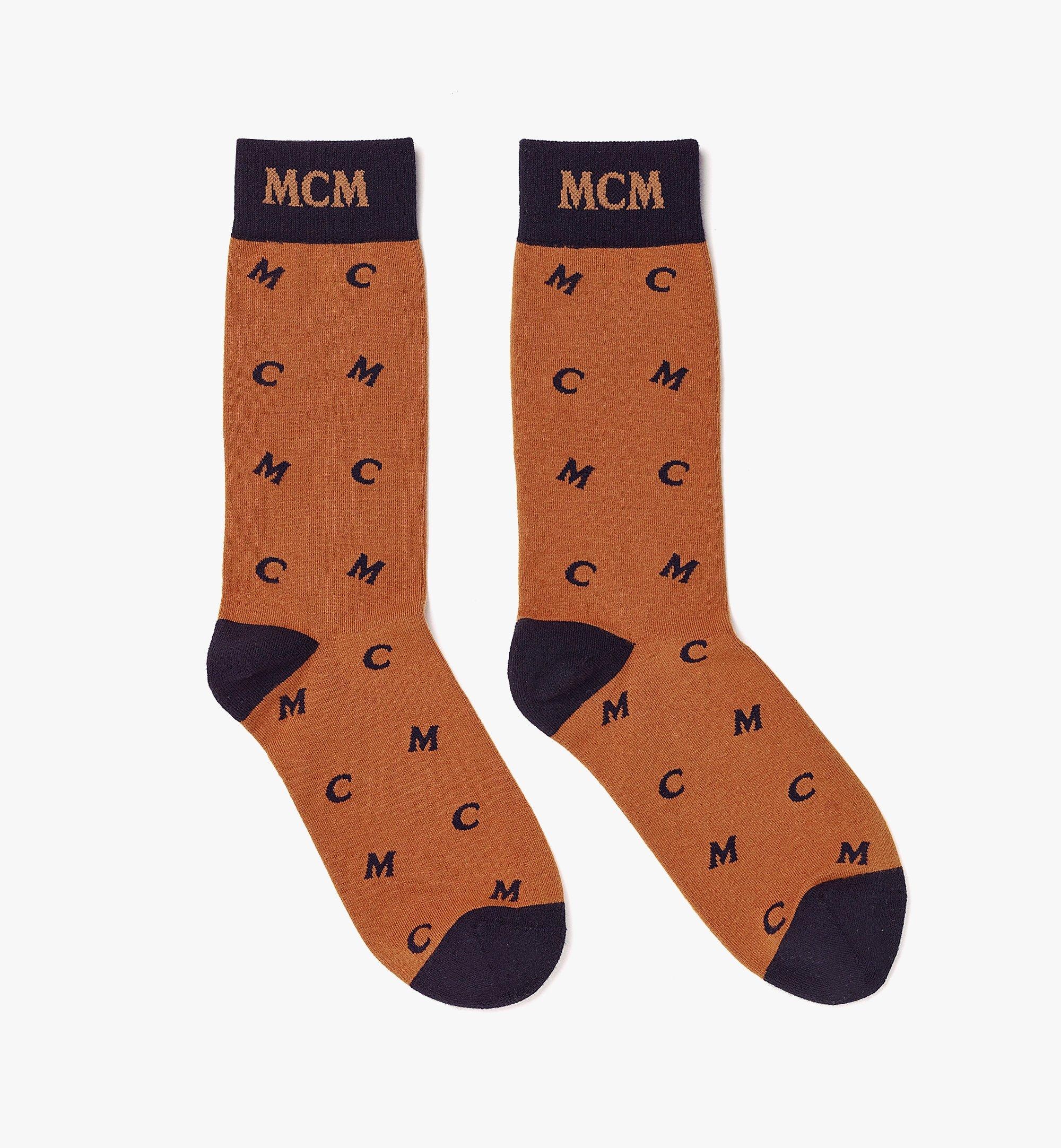 Intarsia Knit MCM Monogram Socks - 1