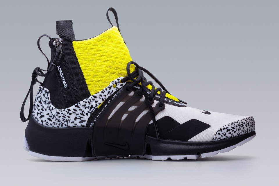 APM2-100 Nike® Air Presto Mid / Acronym® White/Dynamic Yellow/Black - 5