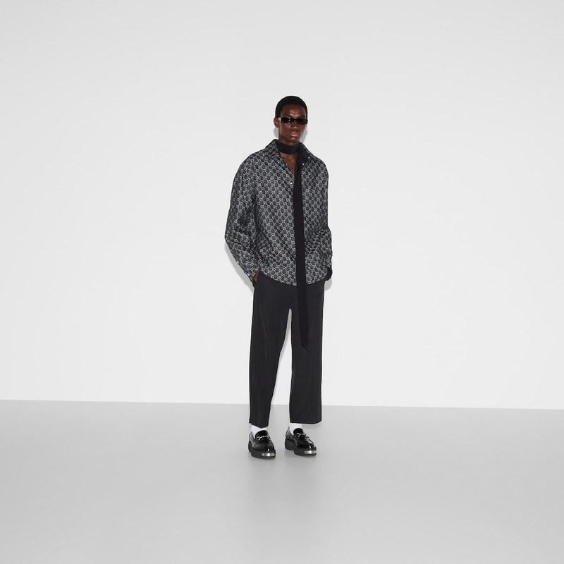 GUCCI Reversible wool and GG denim shirt outlook