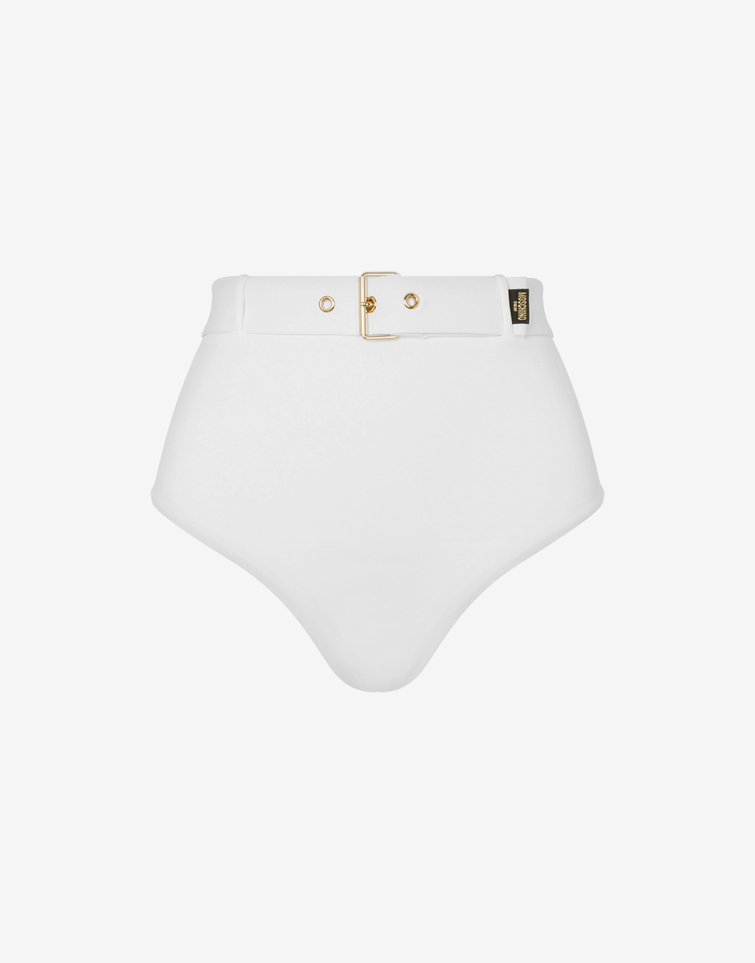 GOLD BUCKLE HIGH-WAISTED BIKINI BOTTOMS - 1