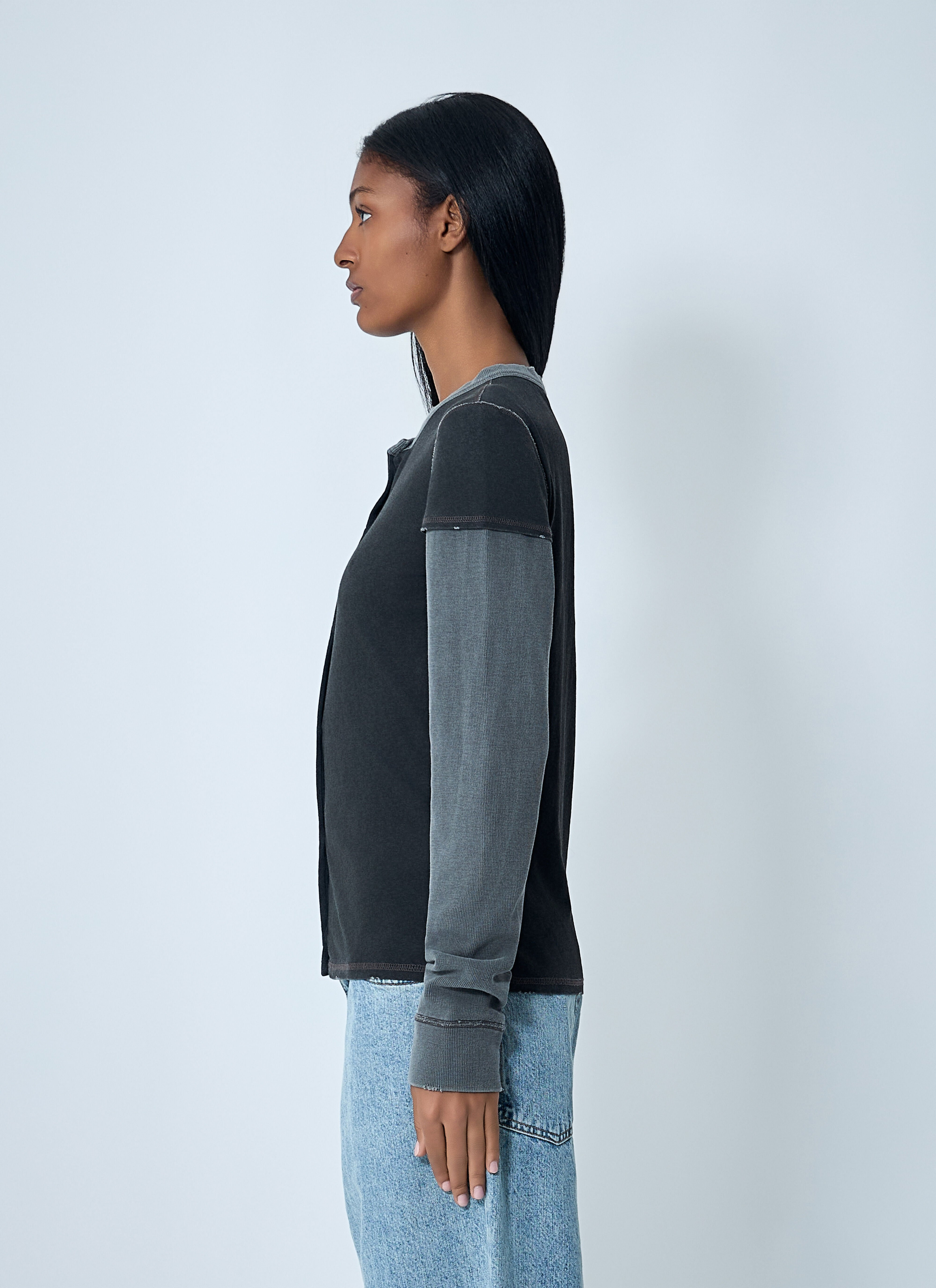 Layered Button-Down Cardigan - 3