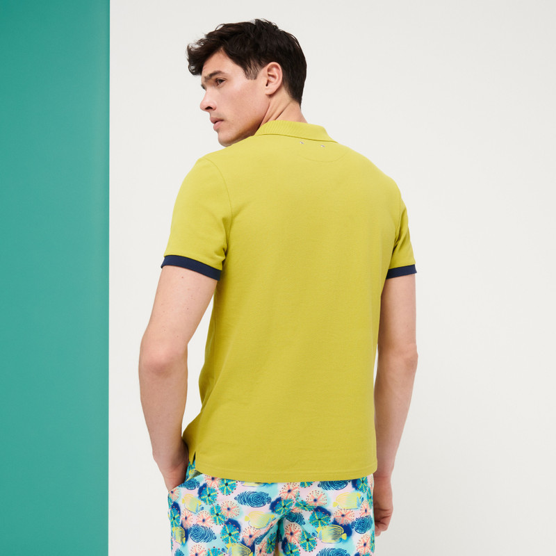 Men Cotton Pique Polo Shirt Solid 4
