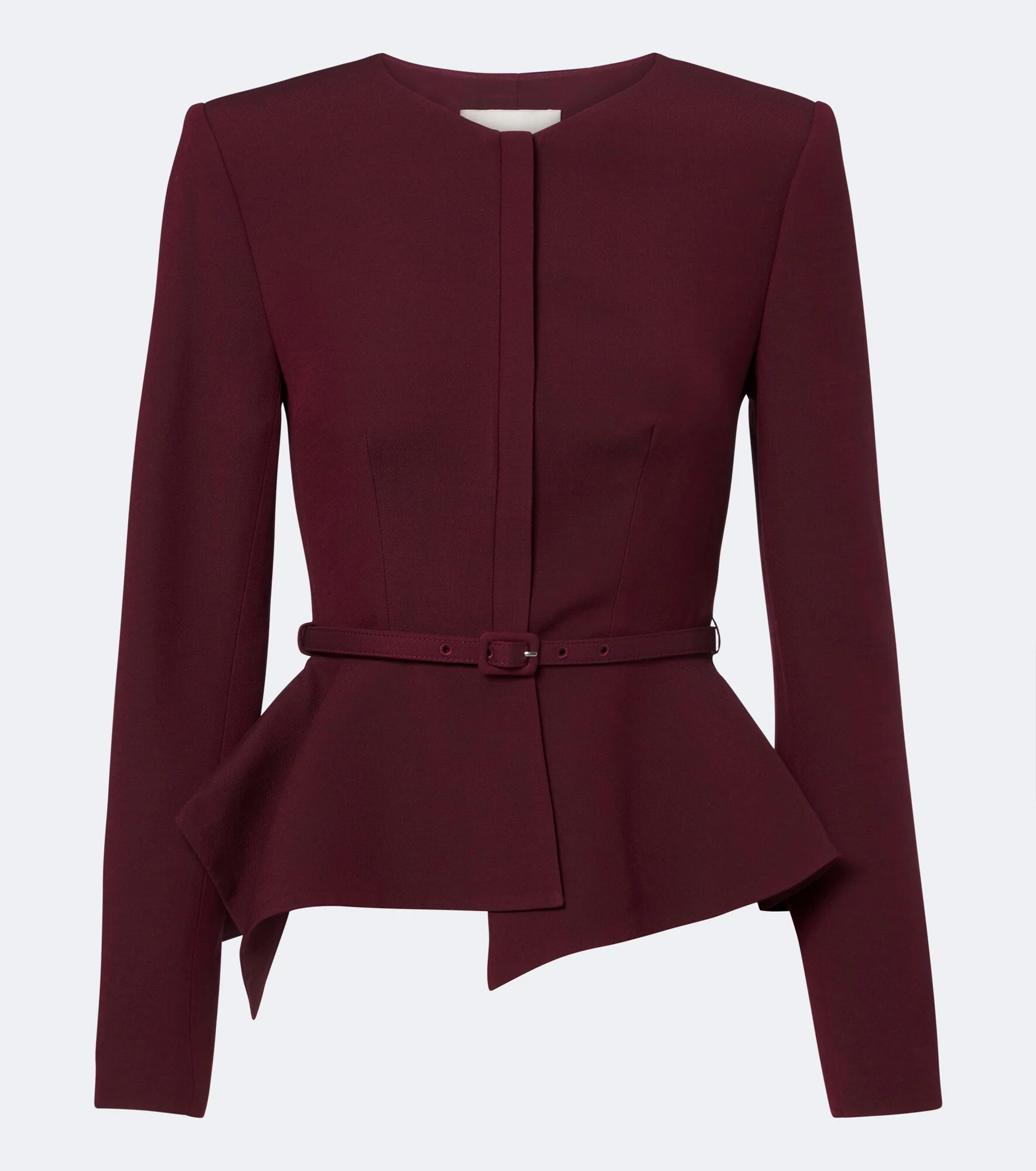 Belted peplum wool and silk jacket - 1