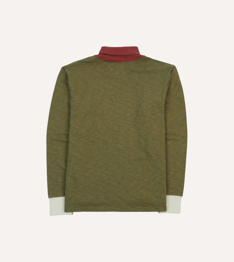 Khaki Cotton Long-Sleeve Roll Neck Hiking T-Shirt 5