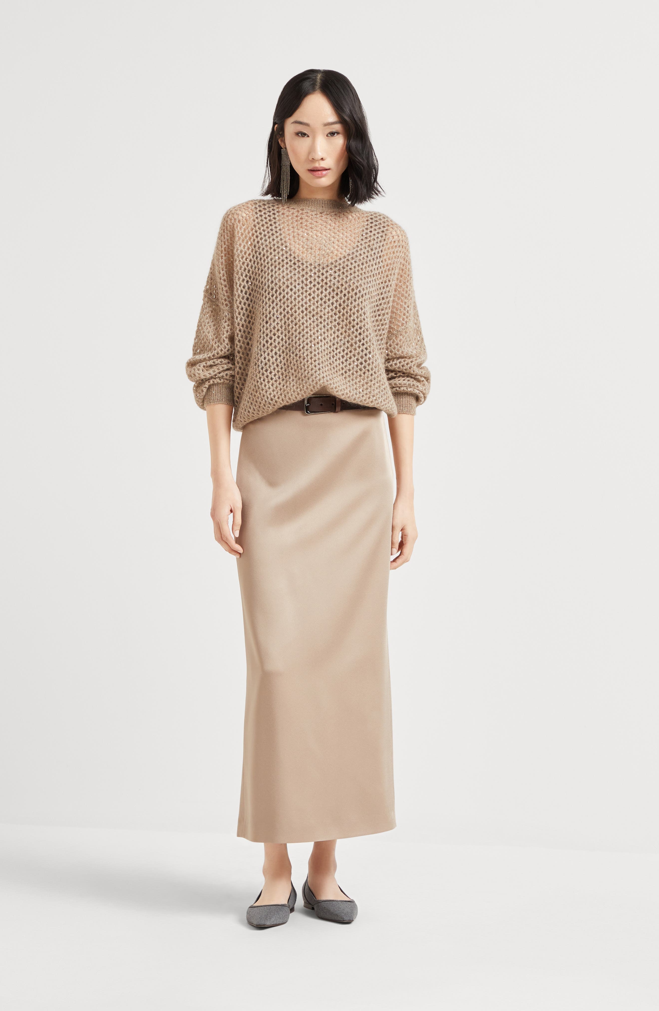 Brunello Cucinelli Column skirt in Warm Beige at Nordstrom - 5