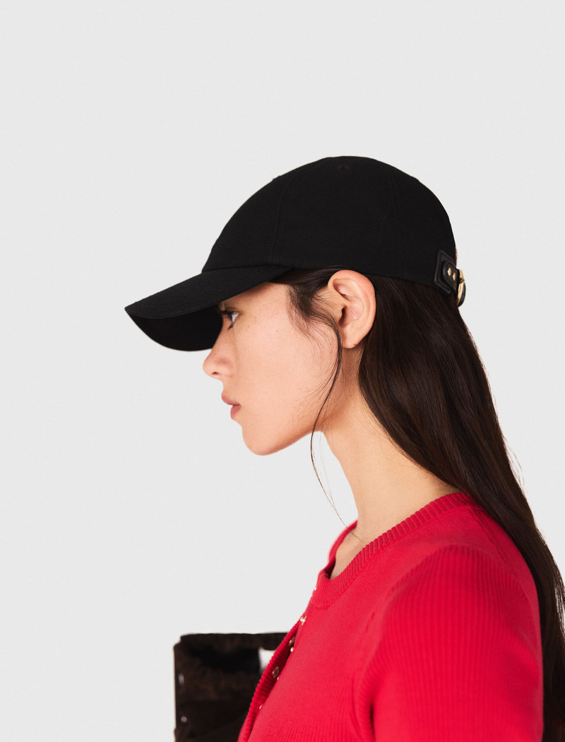 maje Cotton cap with gold-tone buckle outlook