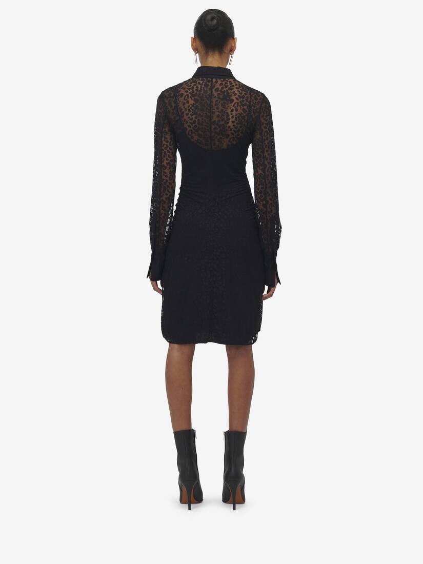 Leopard Devoré Shirt Dress - 4