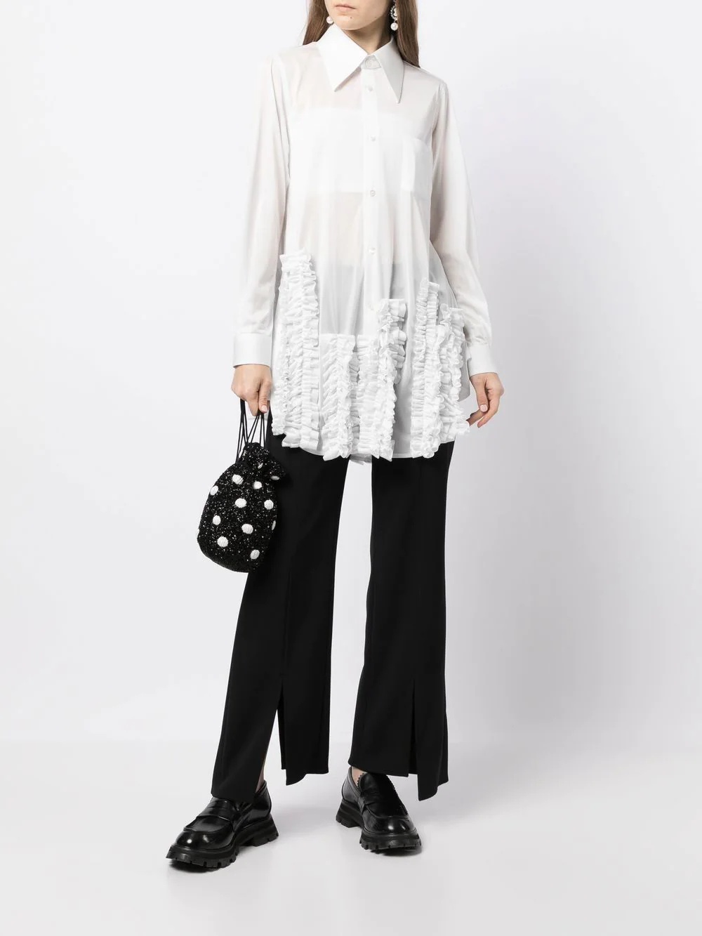 ruffle-appliquÃ© shirt - 2
