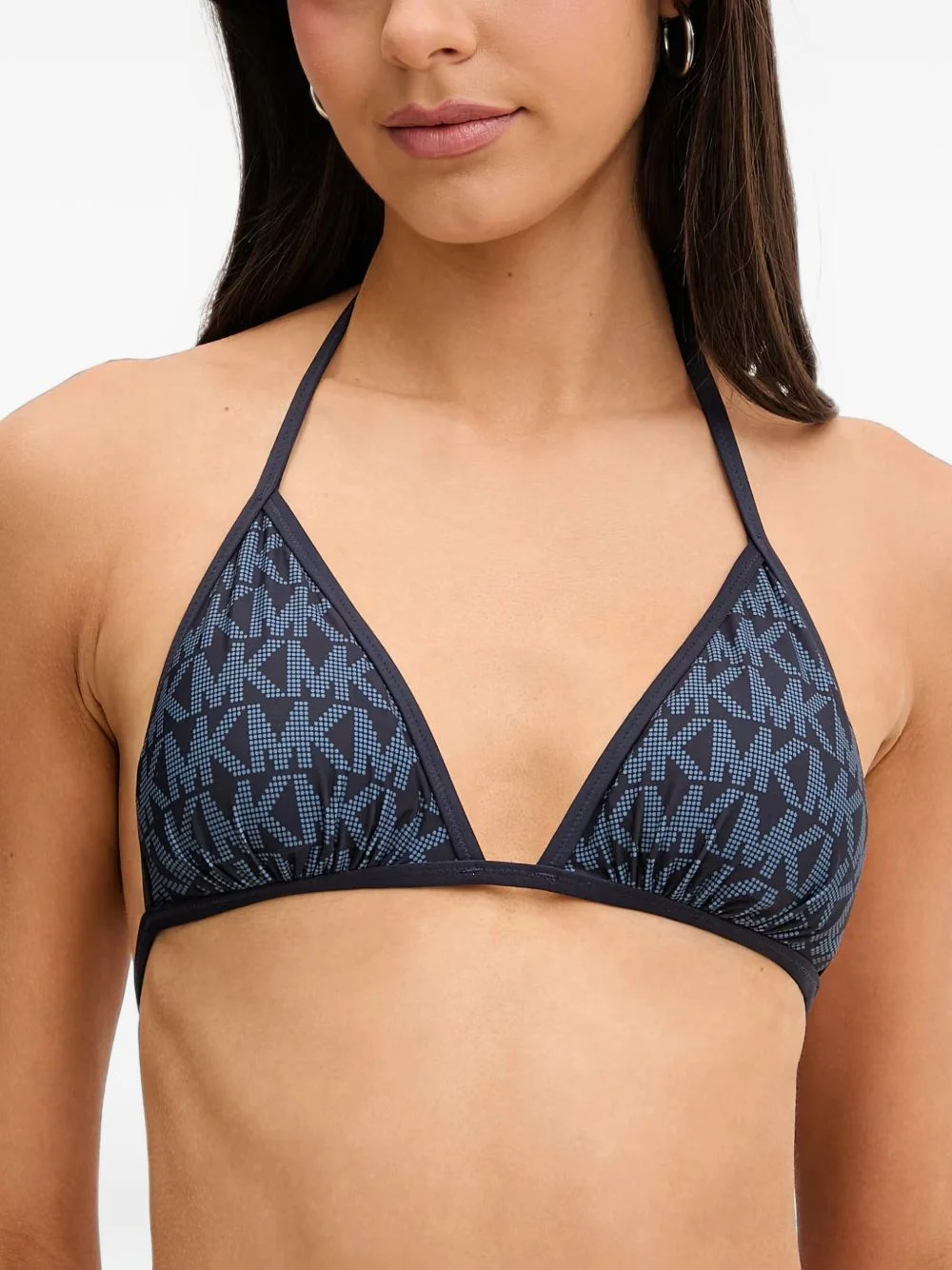 monogram-print triangle bikini - 1