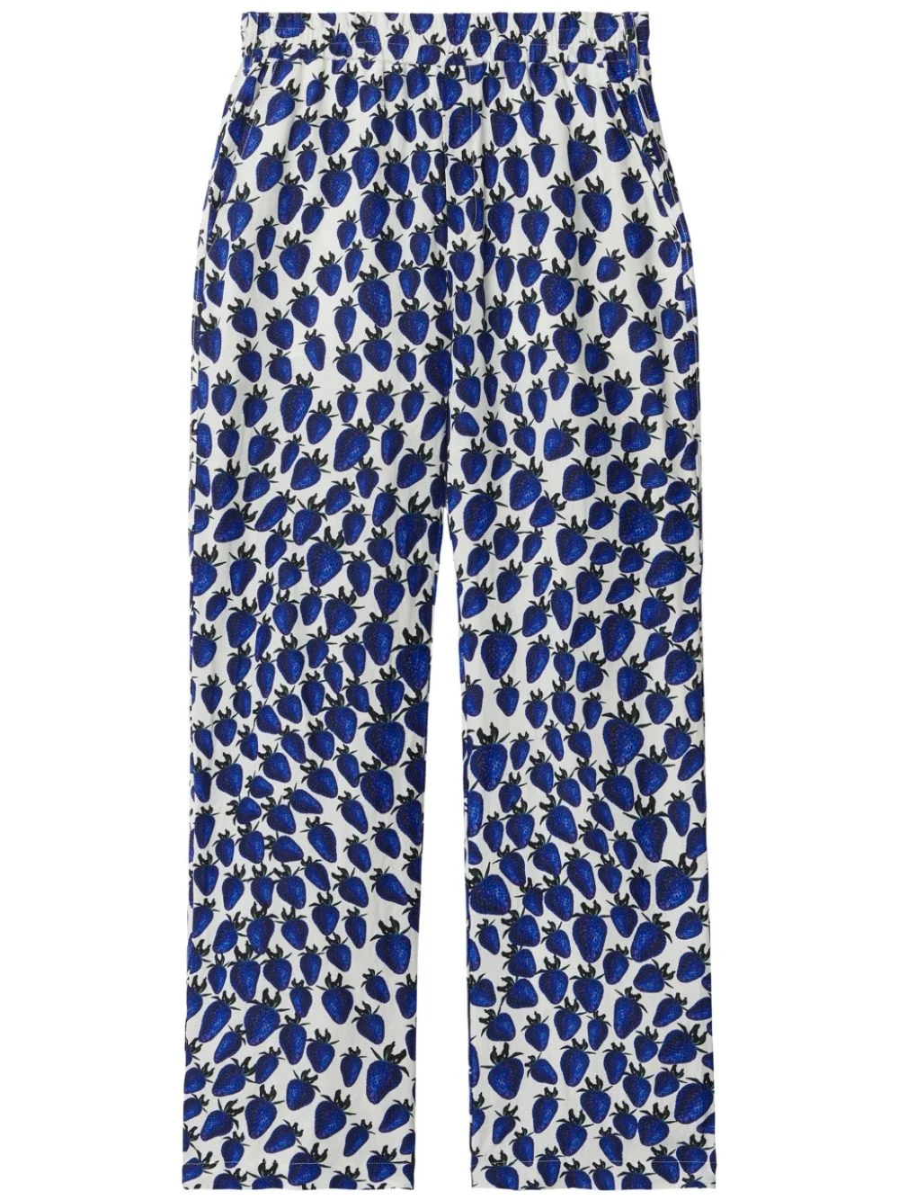 strawberry-print straight trousers - 1