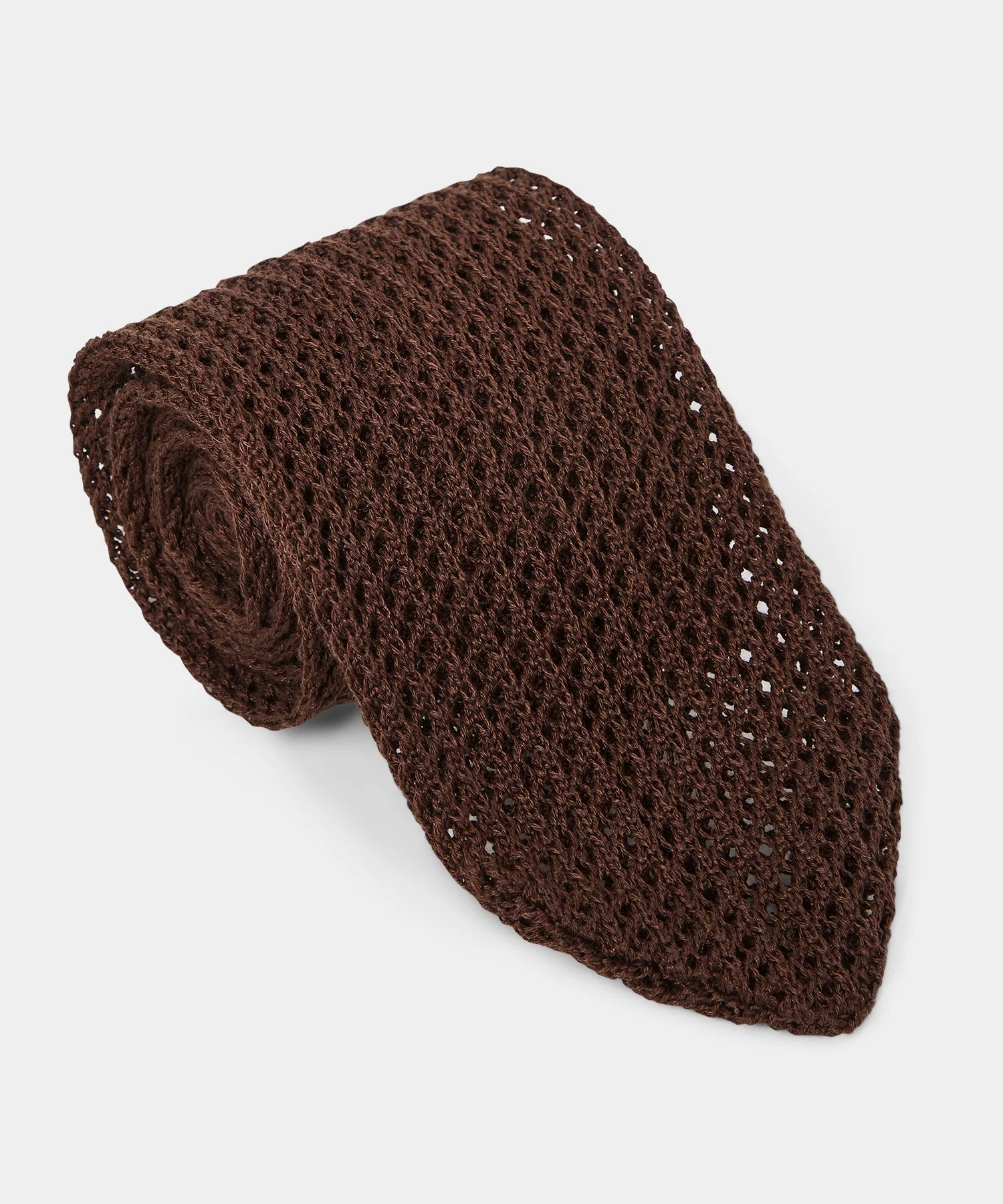 Italian Cotton Open Weave Knit Tie - 1
