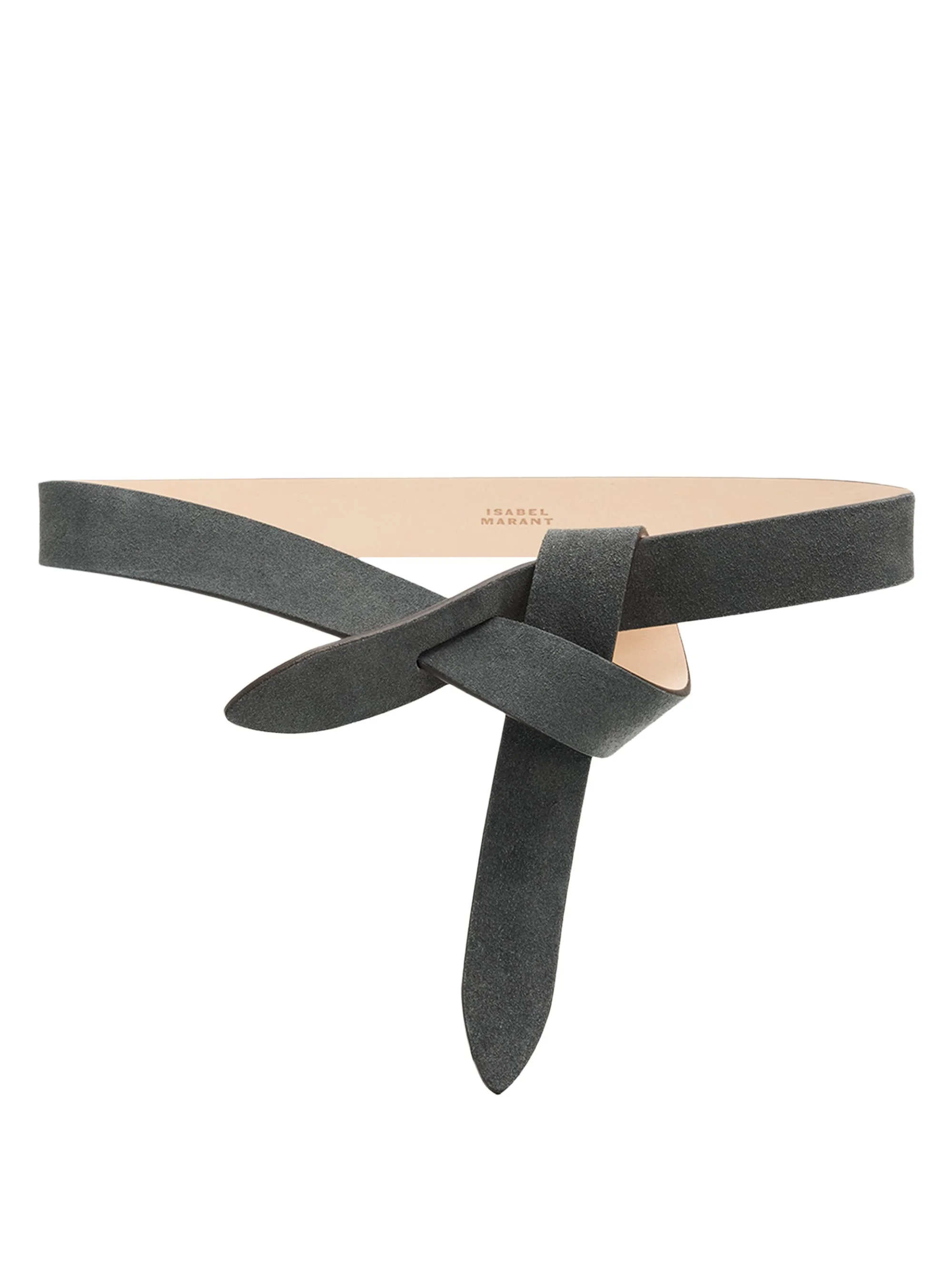 Women's Lecce Leather Tie Belt - Asphalt - 1