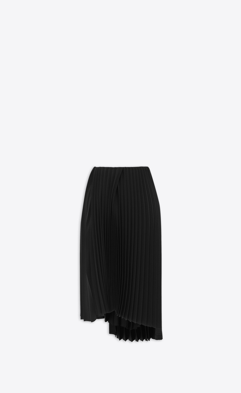 asymmetrical pleated midi skirt in crepe 3