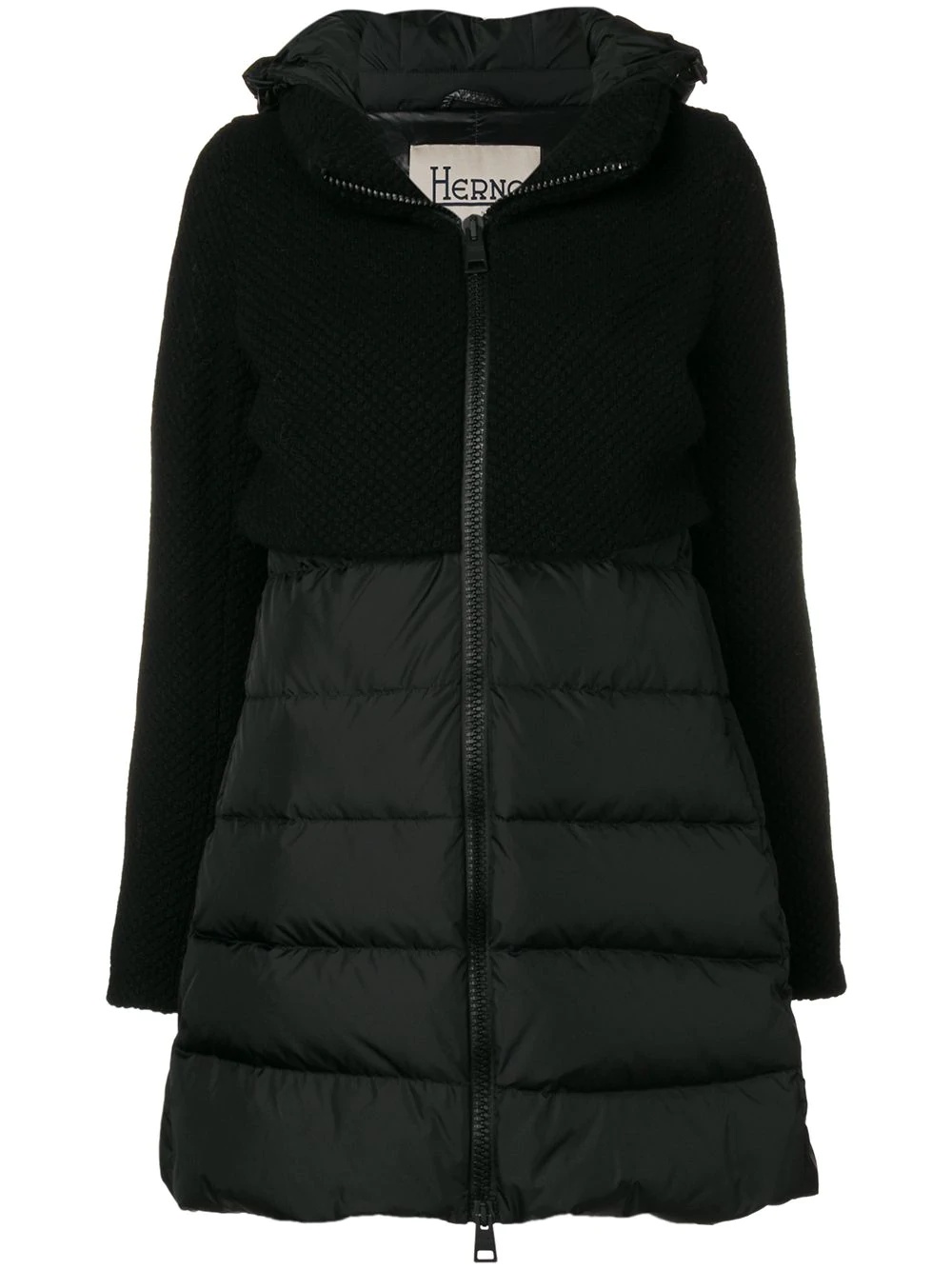 contrast panel puffer jacket - 1