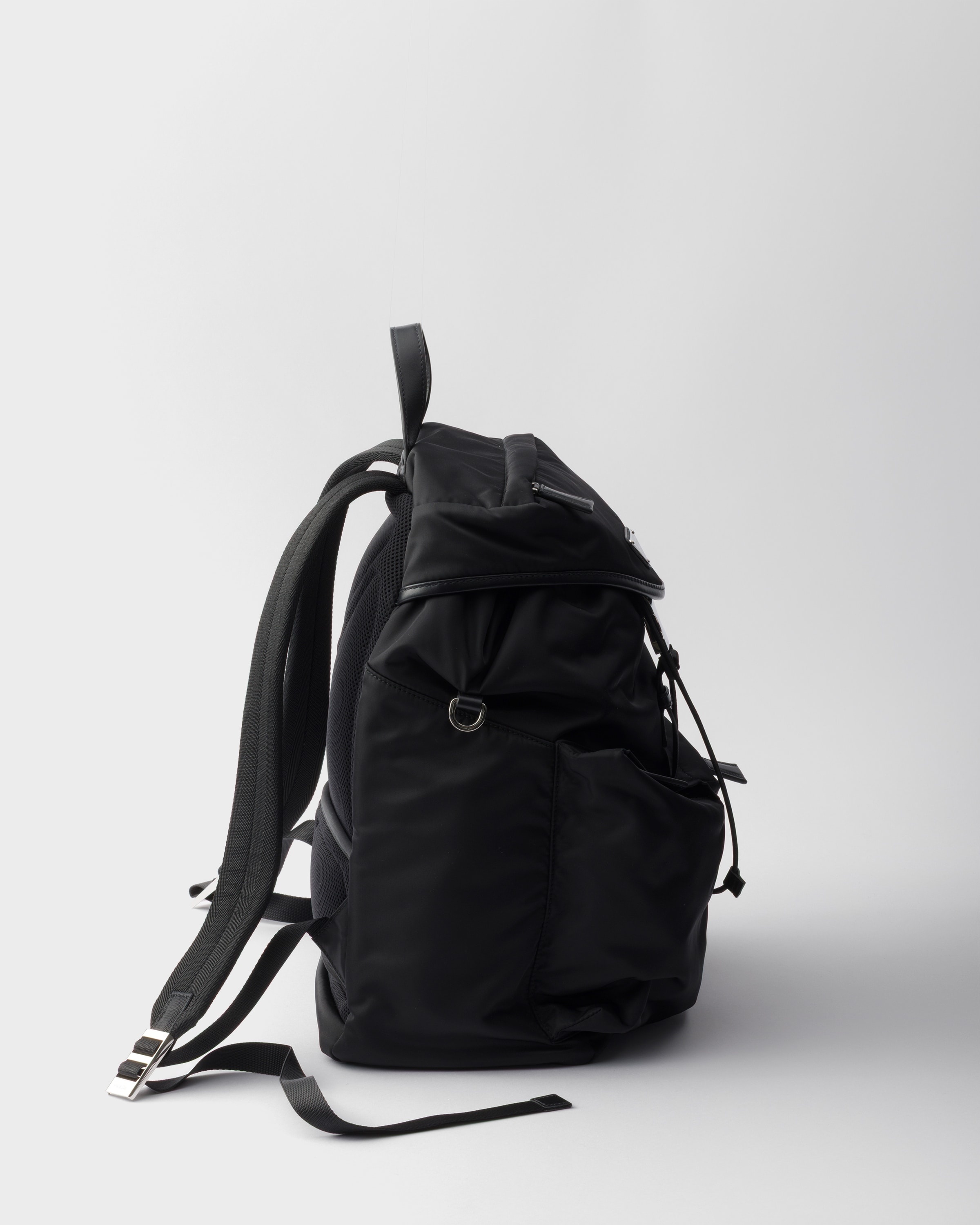 Re-Nylon and leather backpack - 5