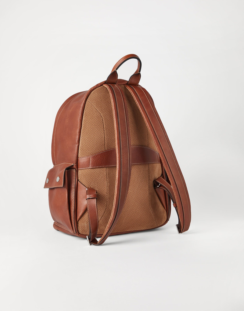 Brunello Cucinelli Grained calfskin travel backpack outlook