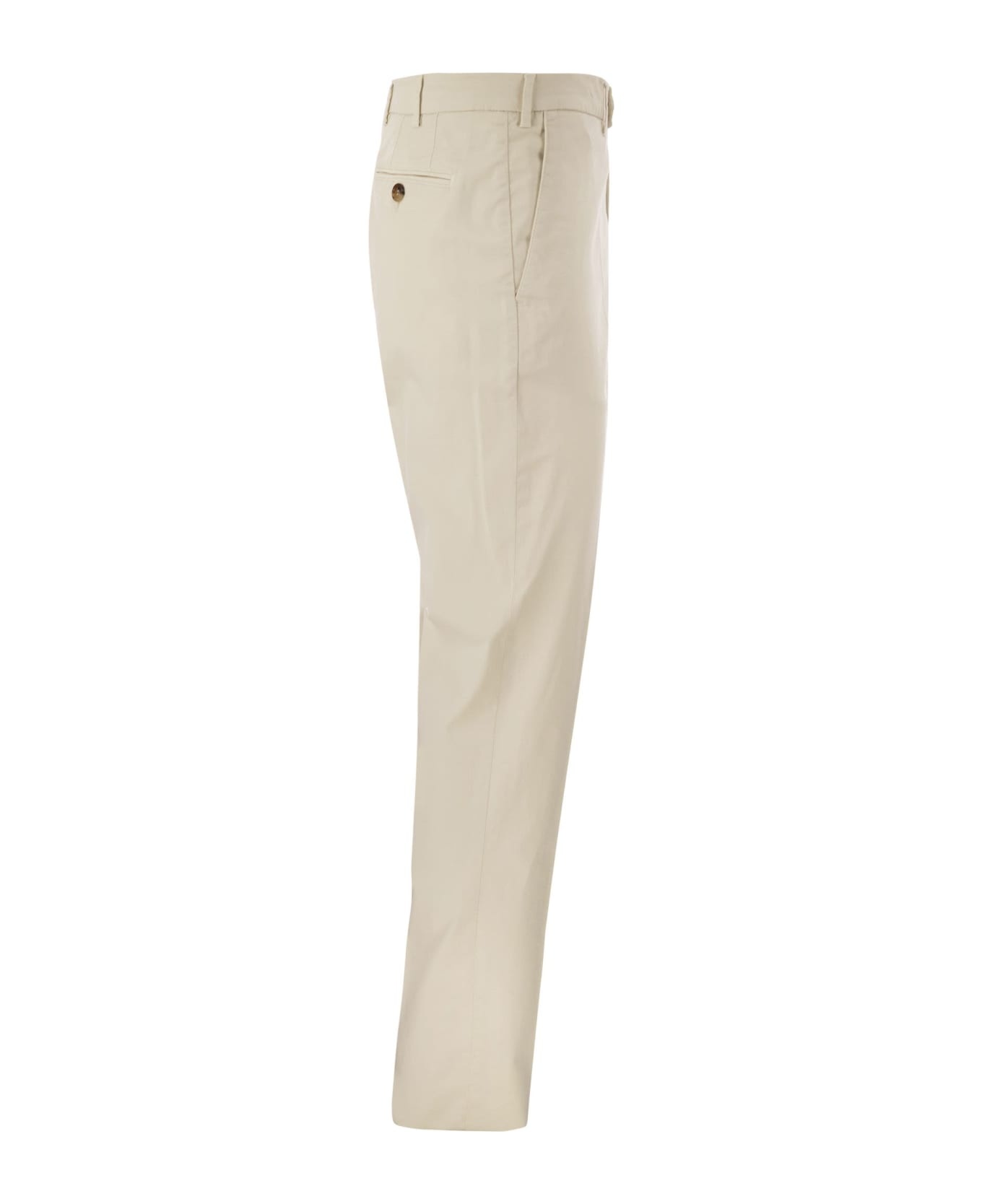 Italian Fit Cotton Gabardine Trousers - 3