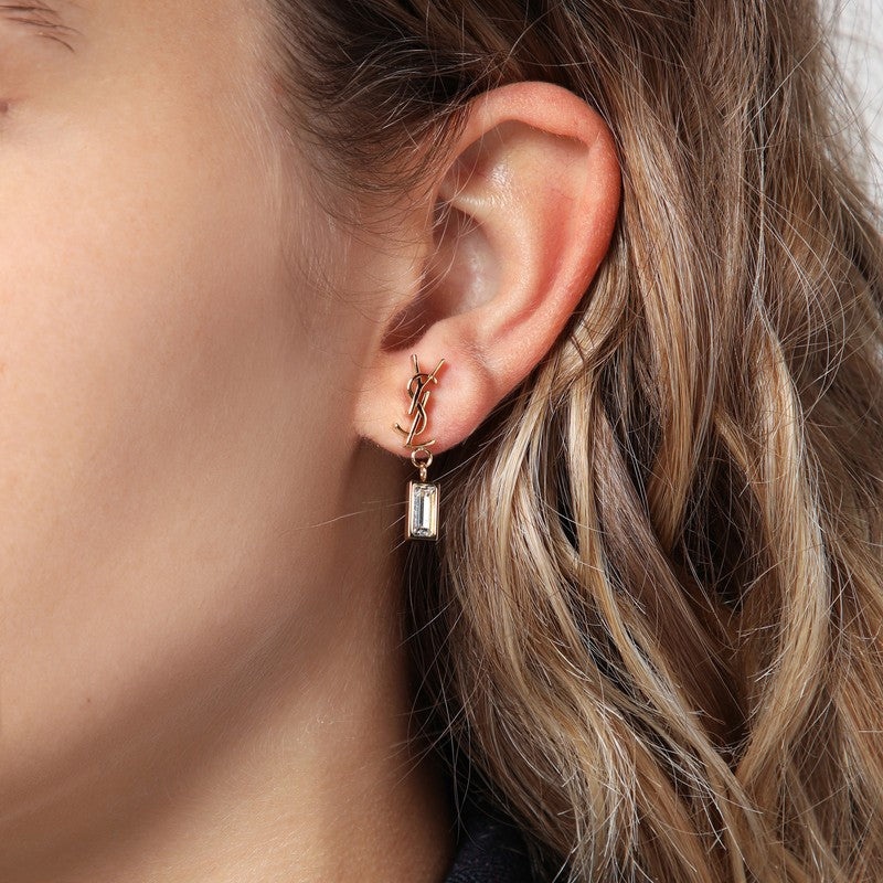 【関税＆送料込み】Saint Laurent Cassandre Single Earring I Cassandre gold-tone crystal single earring SAINT LAURENT