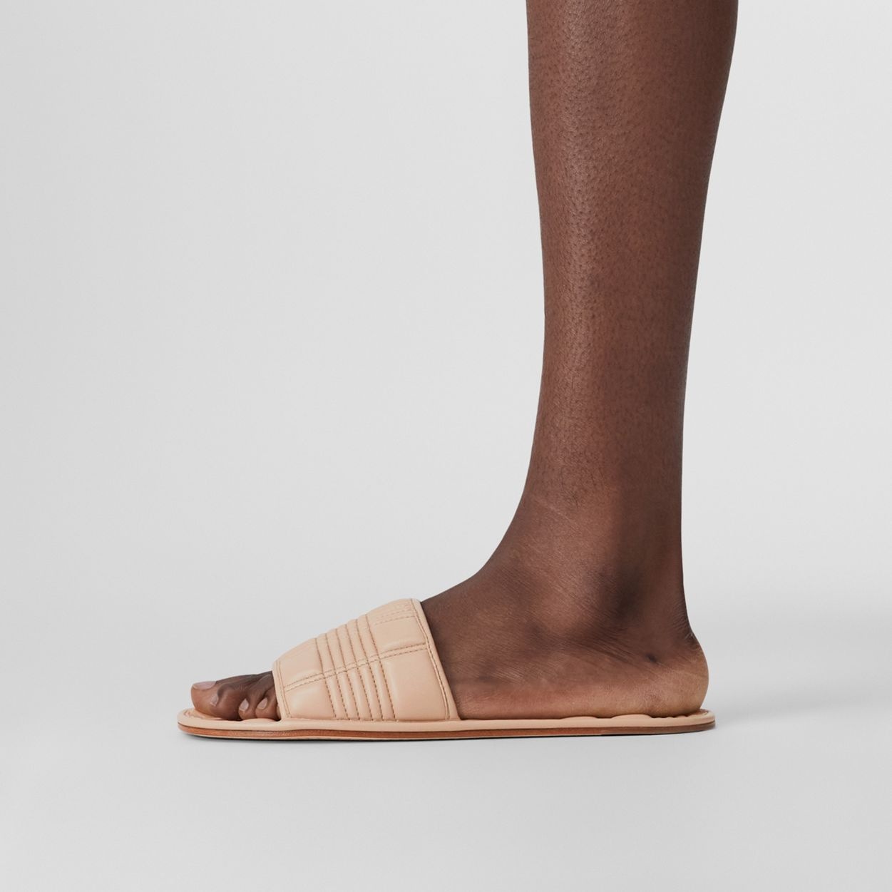 Quilted Leather Slides - 3