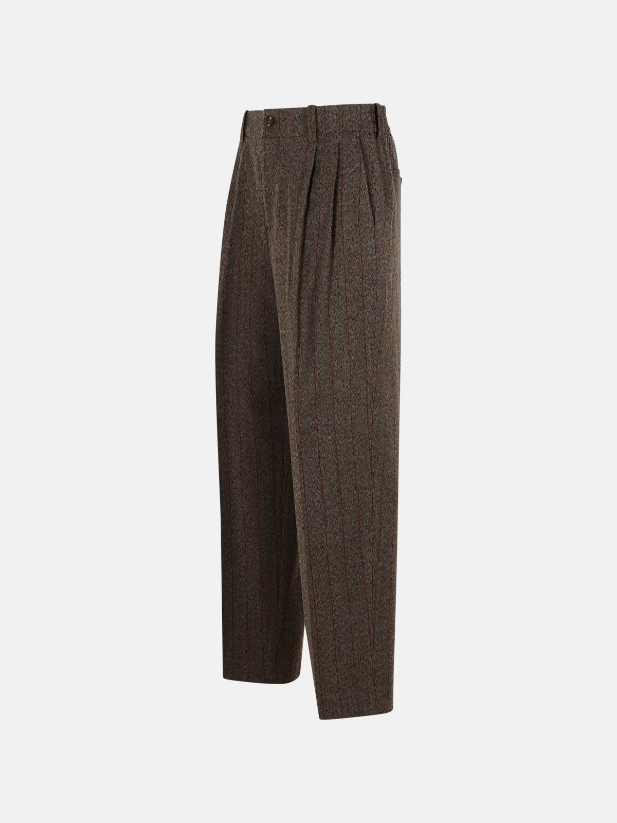 BROWN VIRGIN WOOL TROUSERS - 2